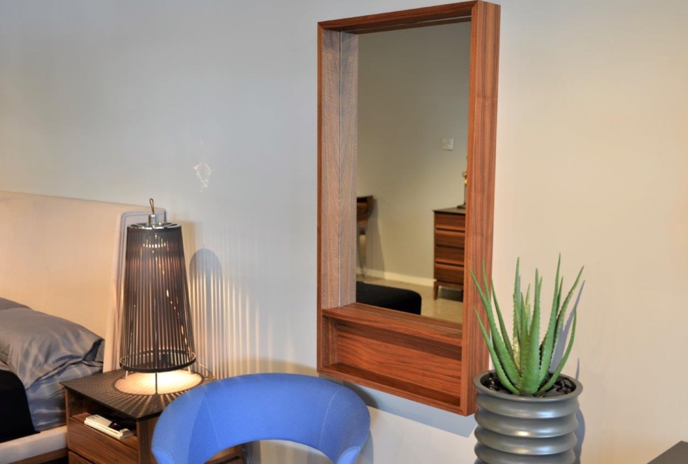 Malta Mirror With Shelf | Pera Design, Paramus NJ