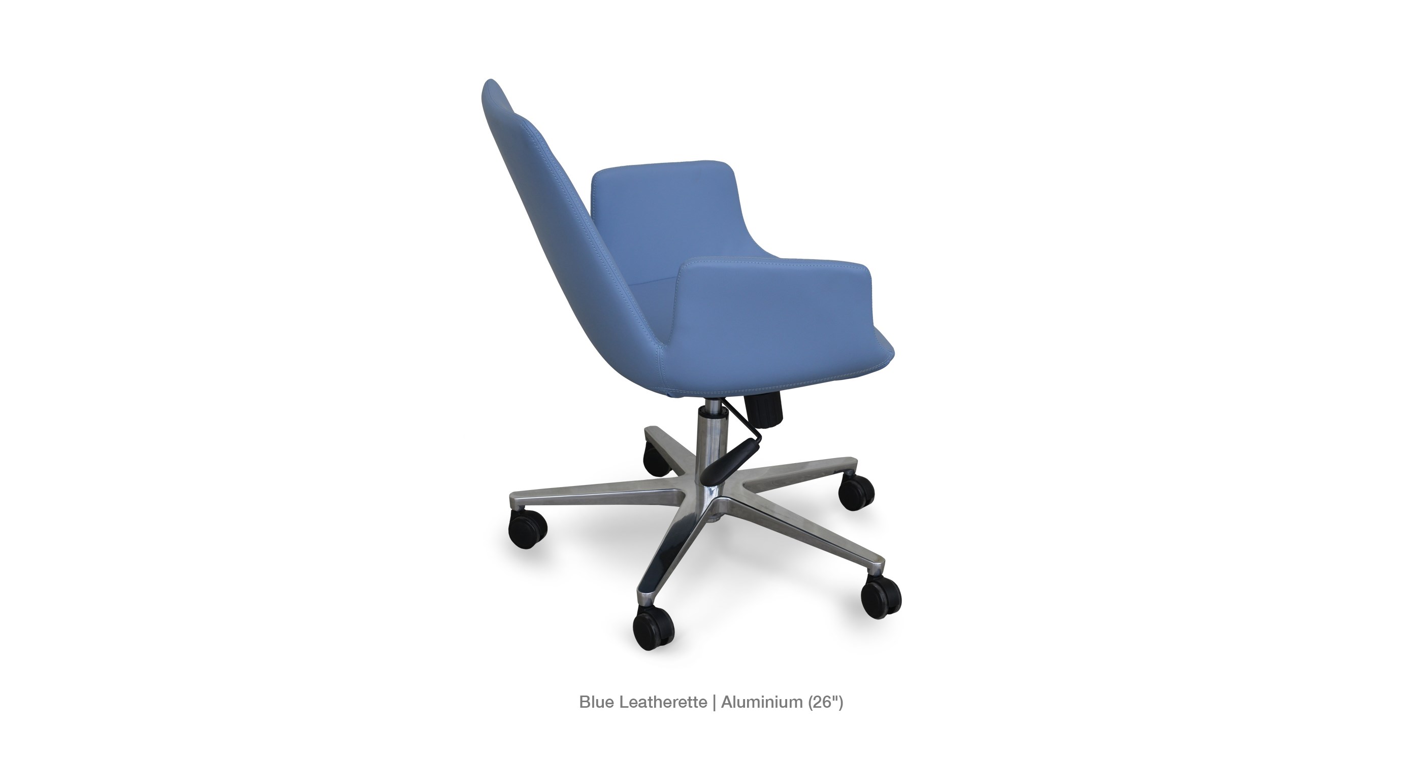 Eiffel Arm Office Blue Leatherette