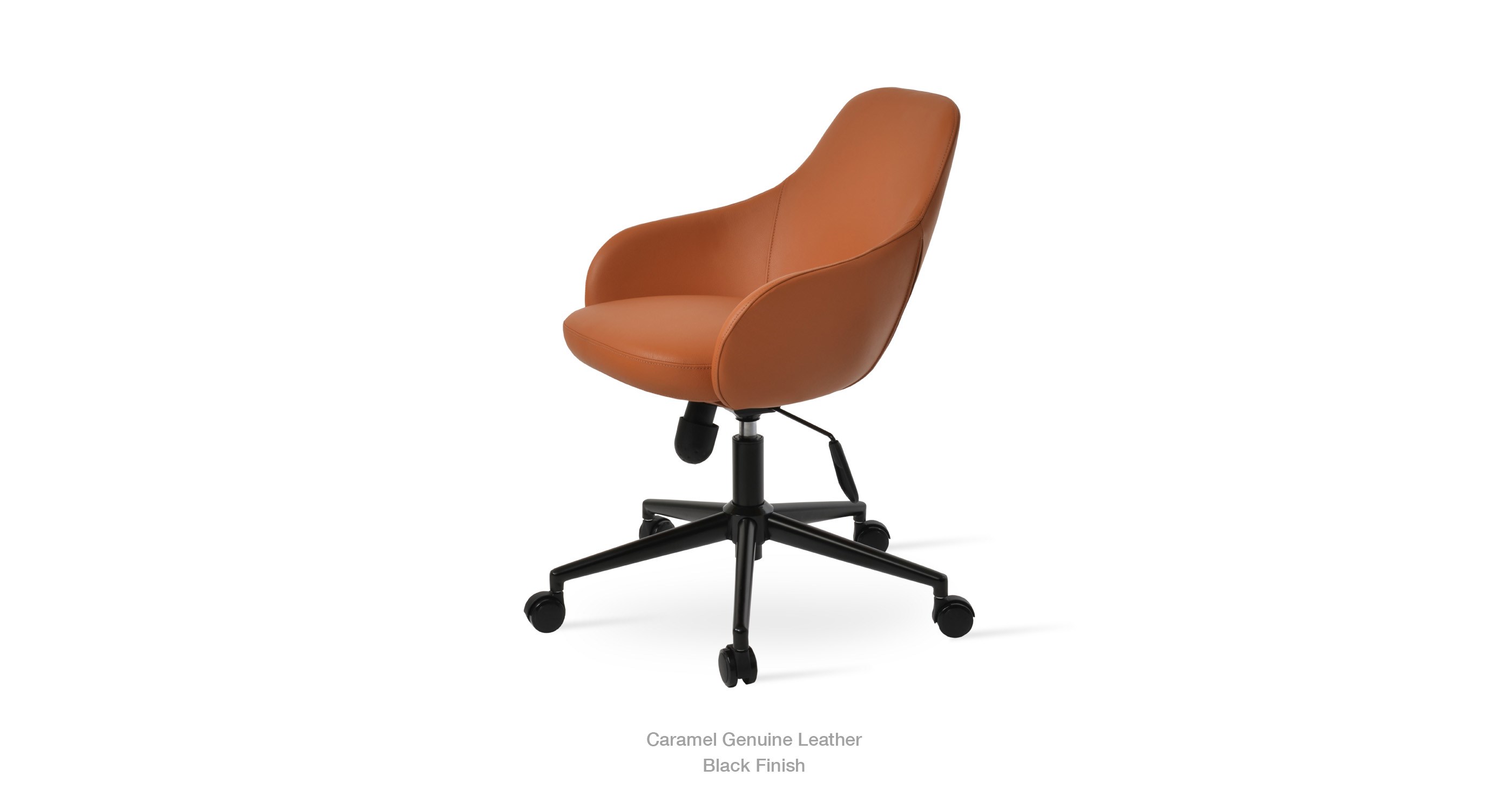 12 11 20 Gazel Arm Office Caramel Leather Black
