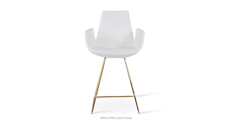 2020 02 23 Eiffel Arm Wire Stool White Ppm Gold