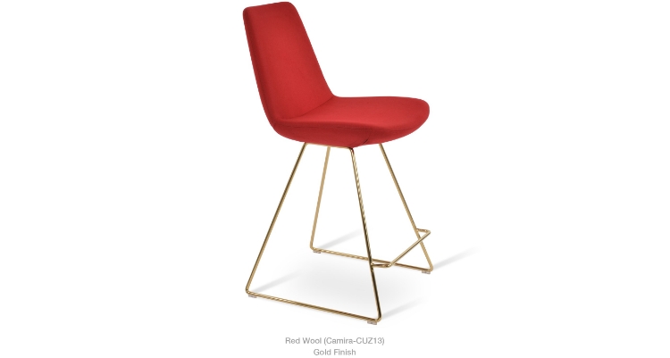 2020 02 20 Eiffel Wire Stool Red Wool Gold