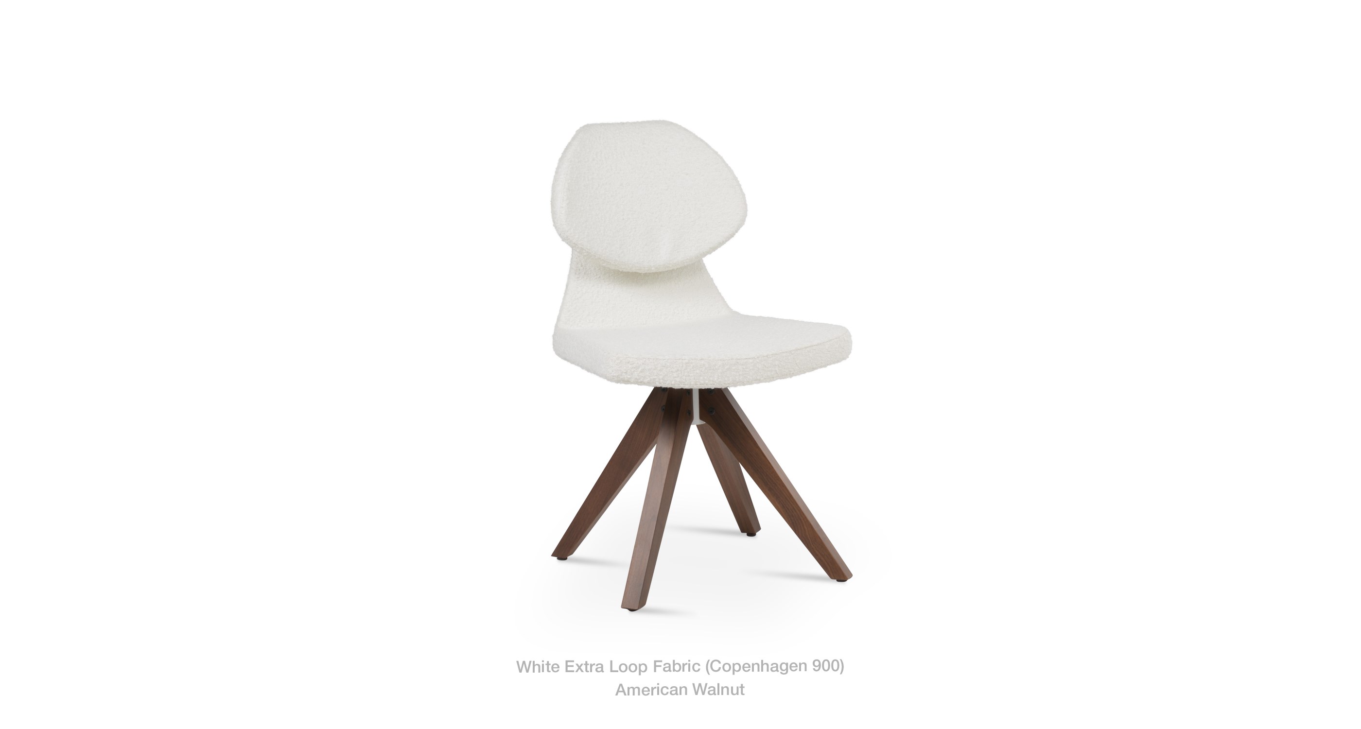 white boucle extra loop - walnut