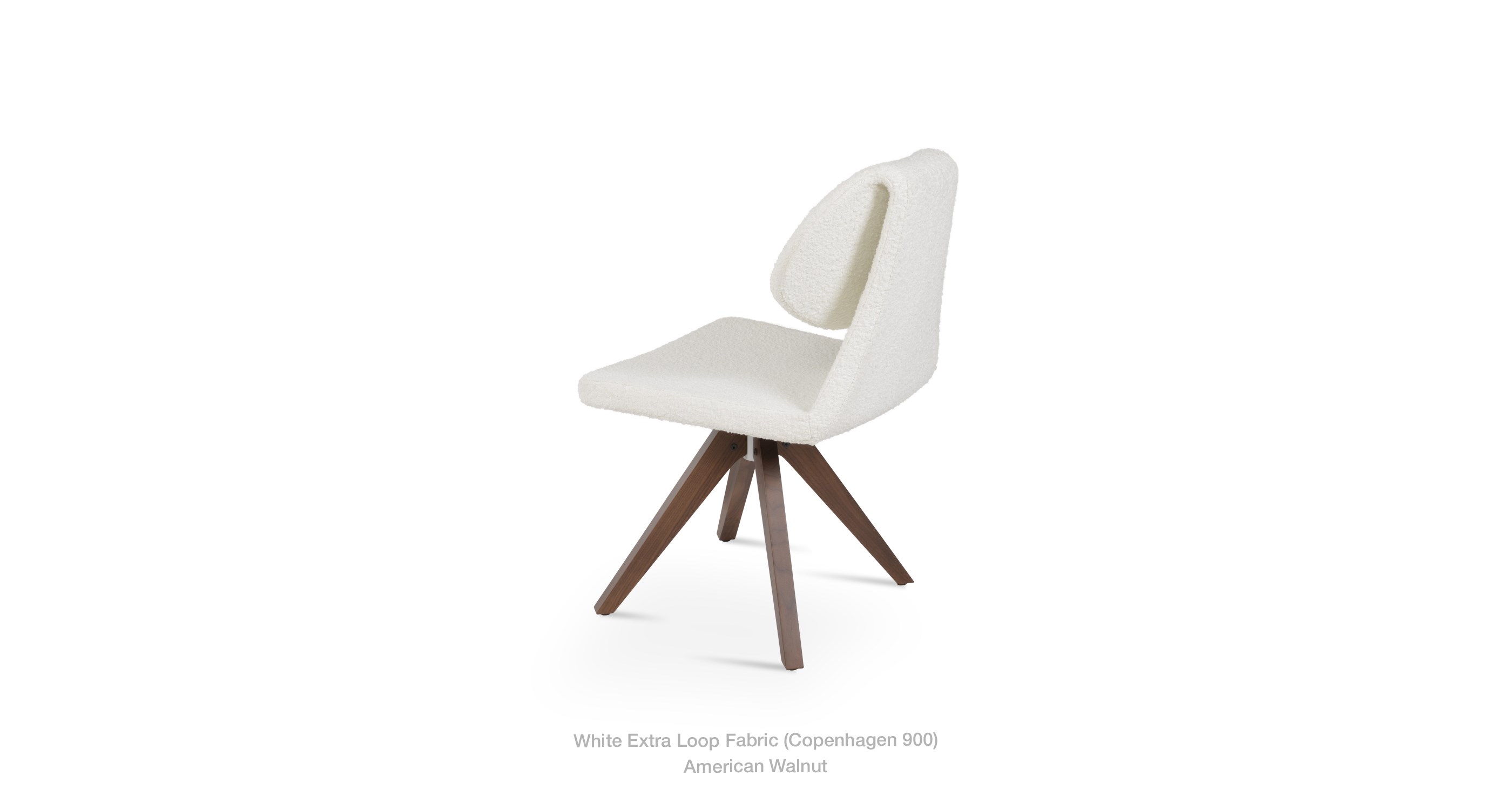white boucle extra loop - walnut