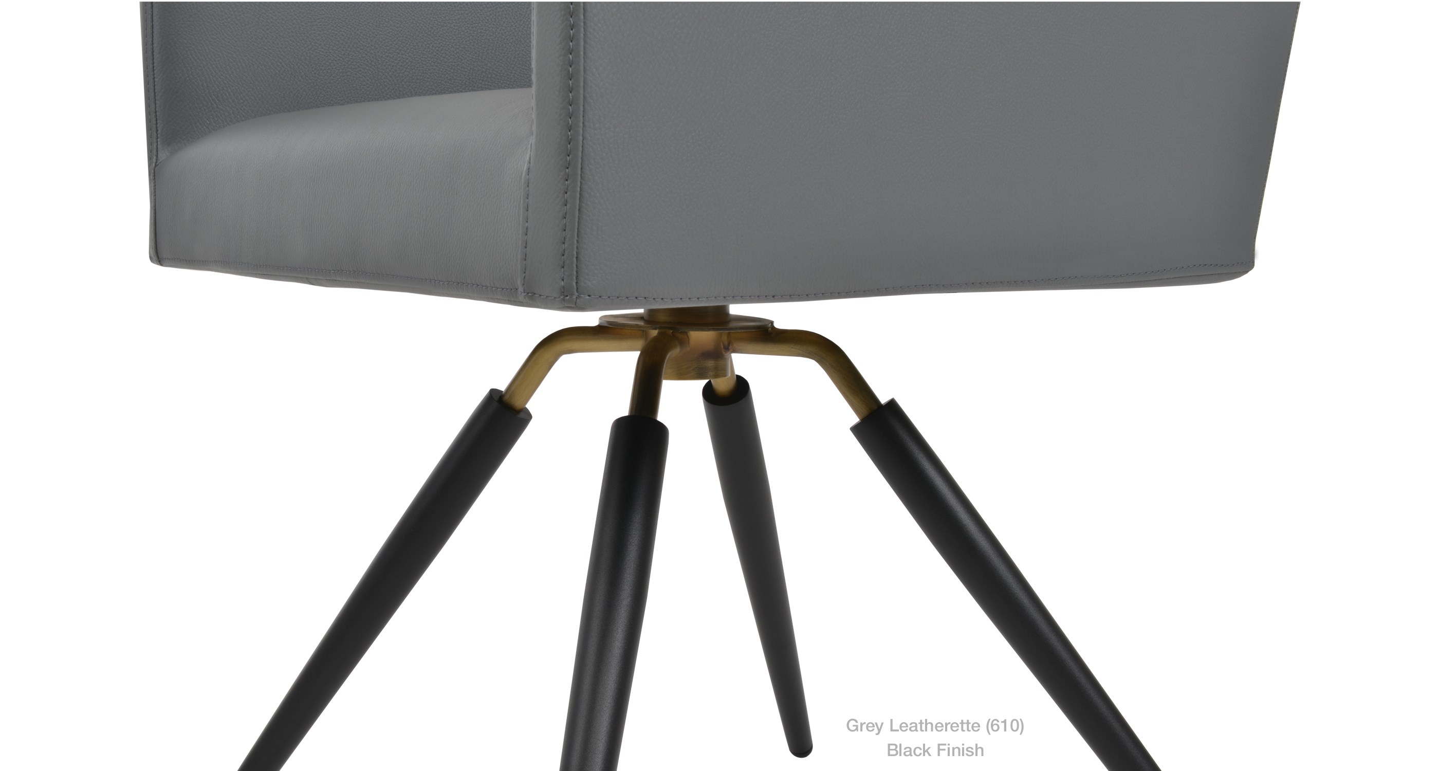 grey leatherette - close