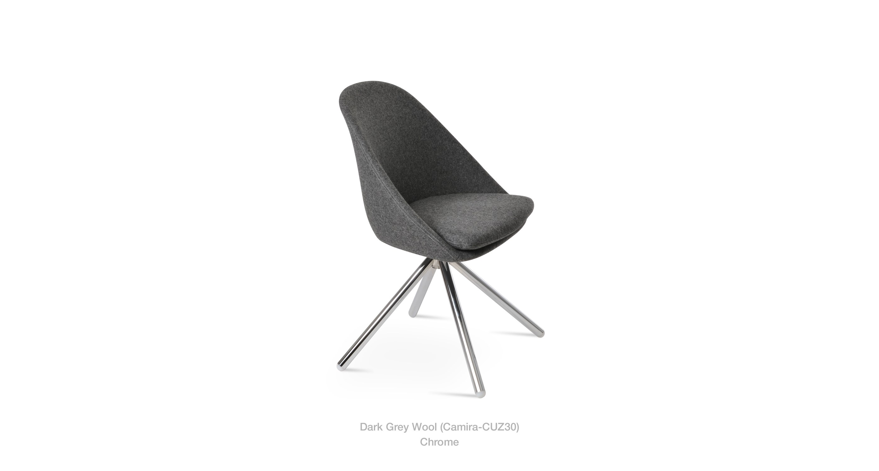 dark grey wool - chrome