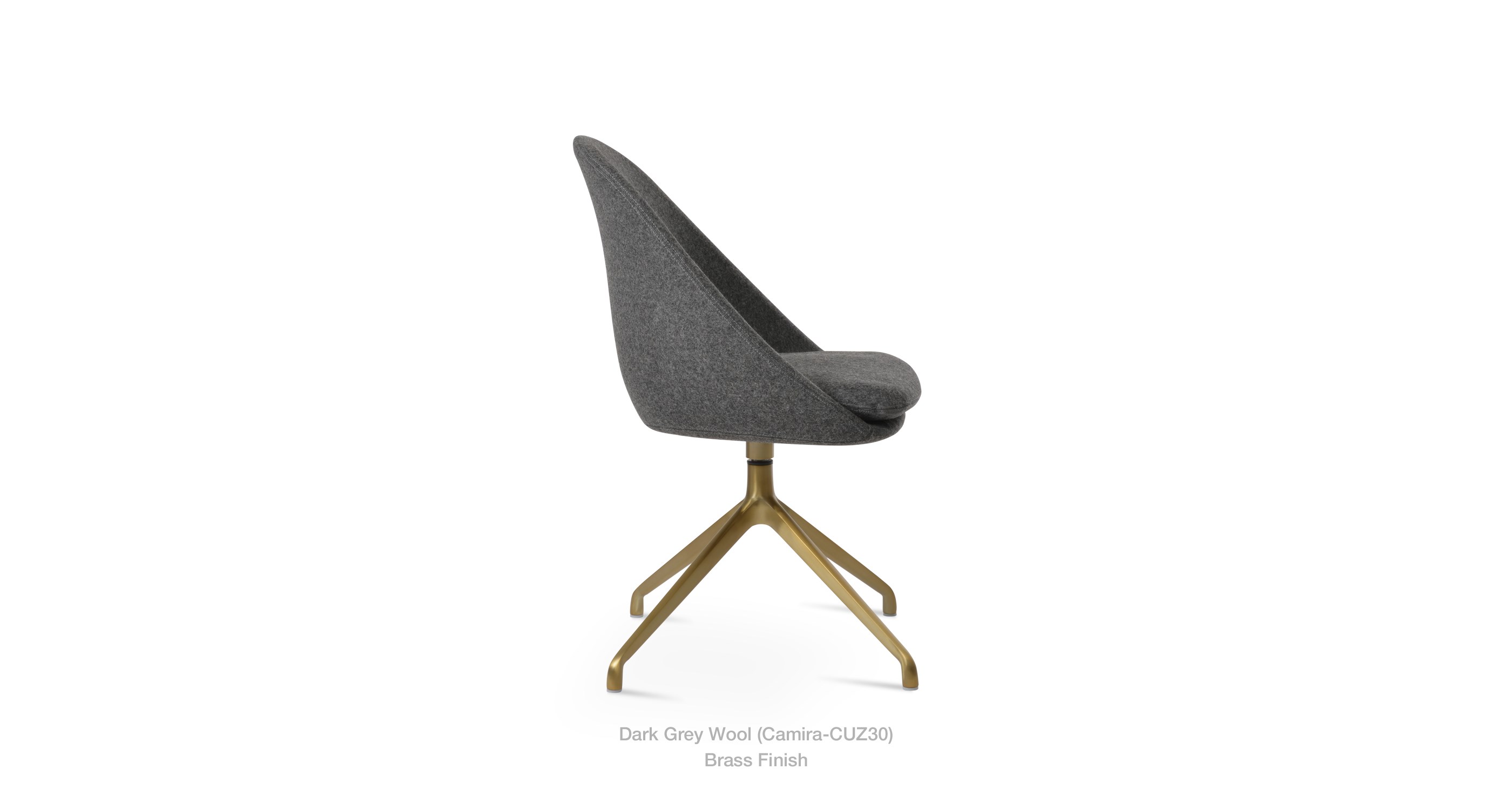 dark grey wool - brass