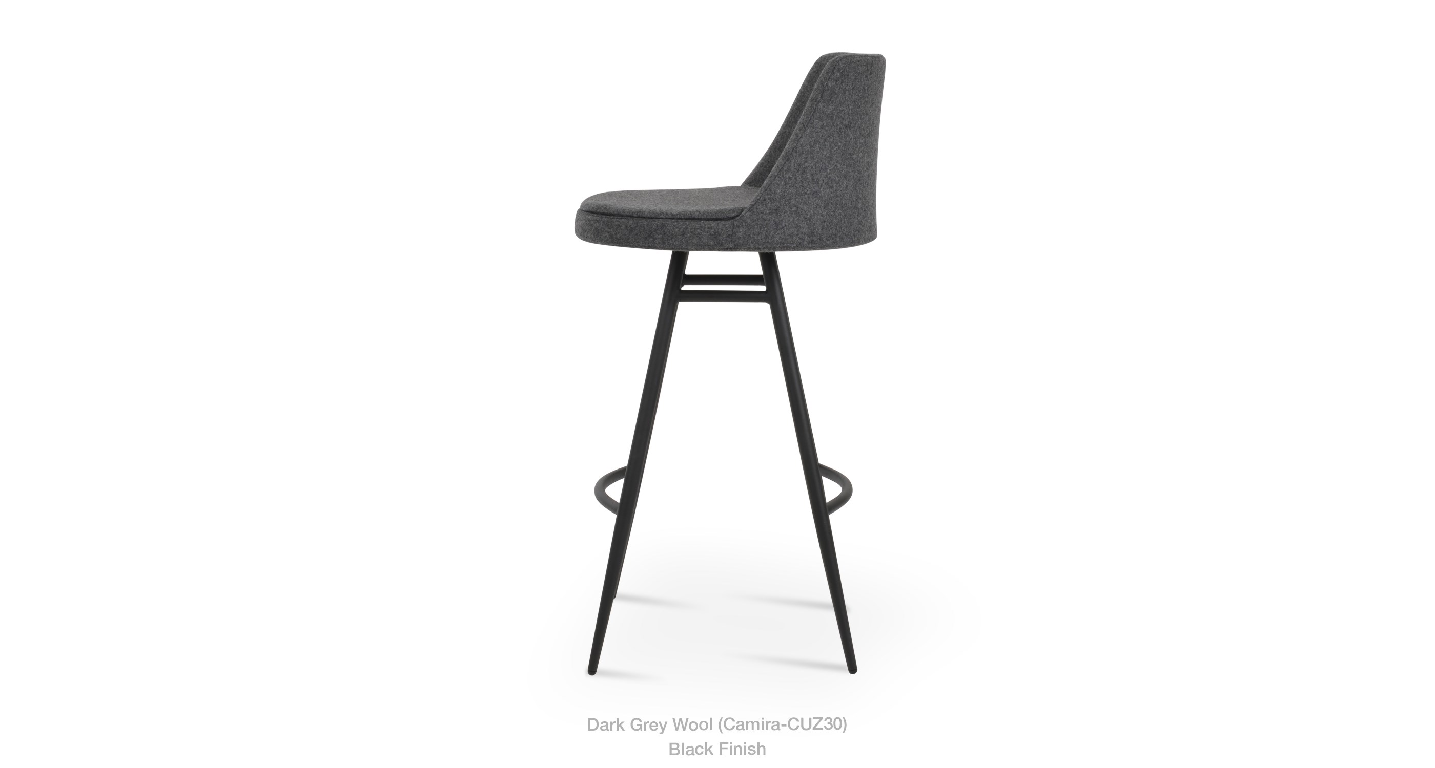 dark grey wool - black