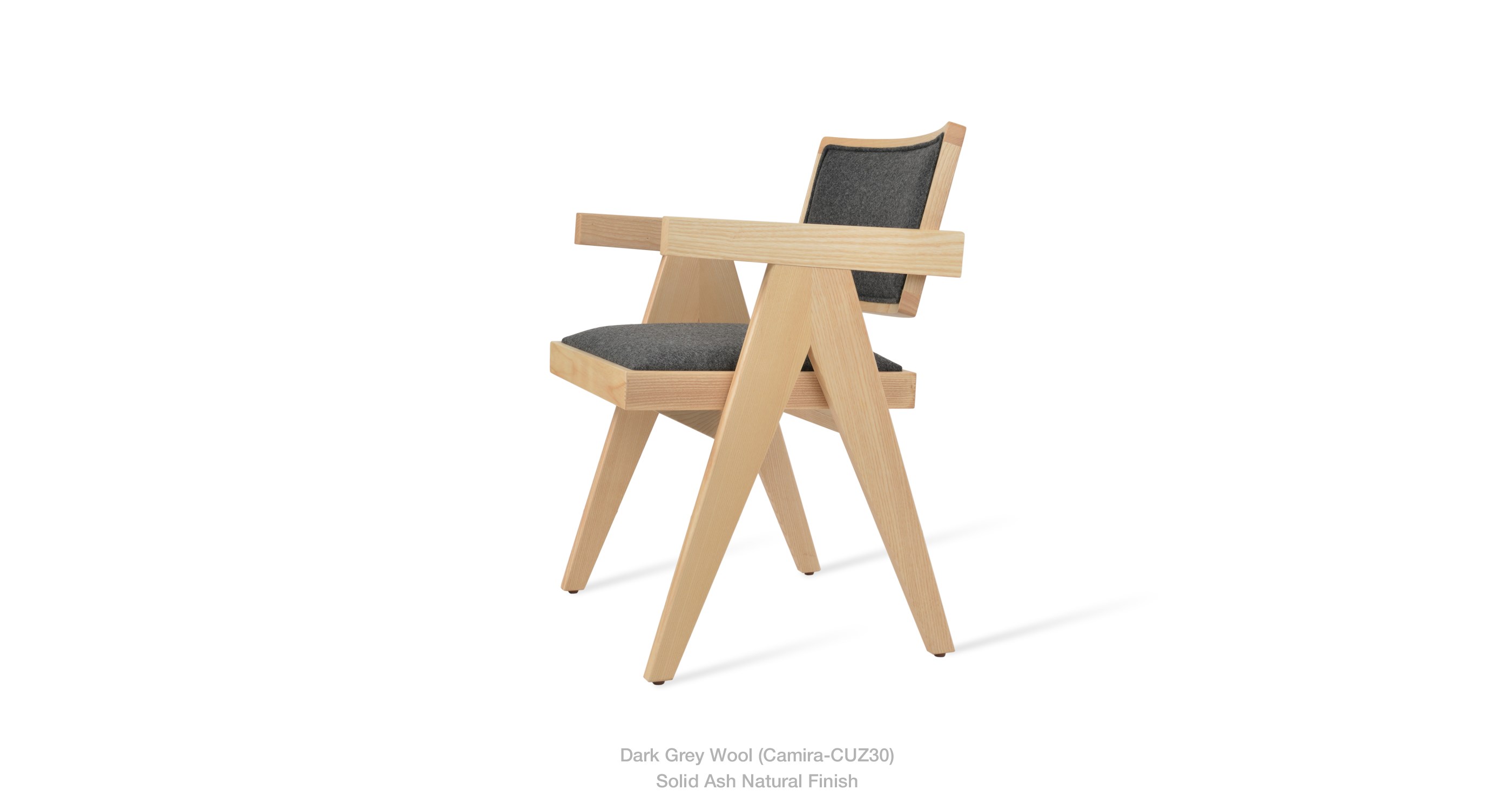dark grey wool - solid ash natural