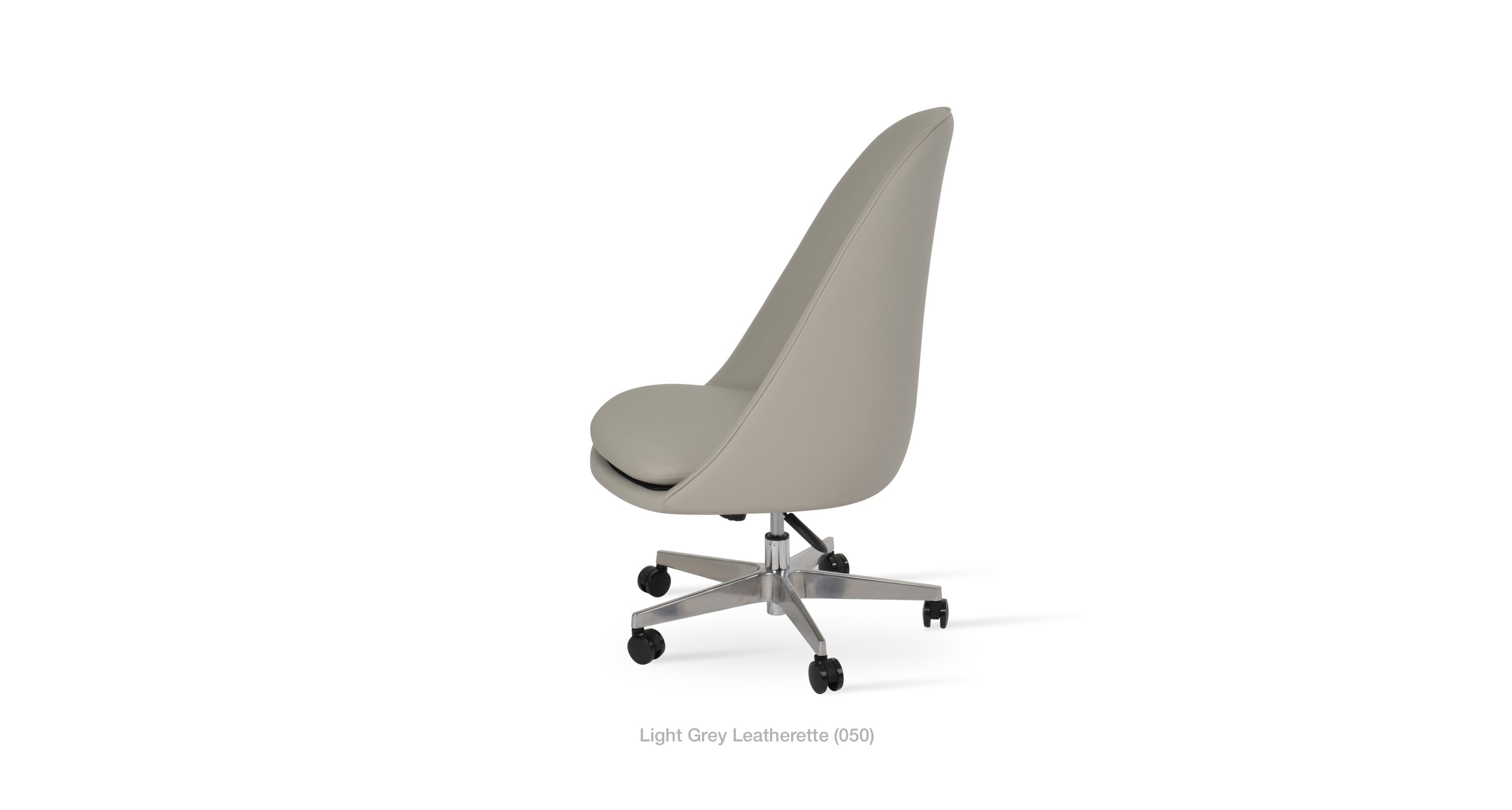 light grey leatherette