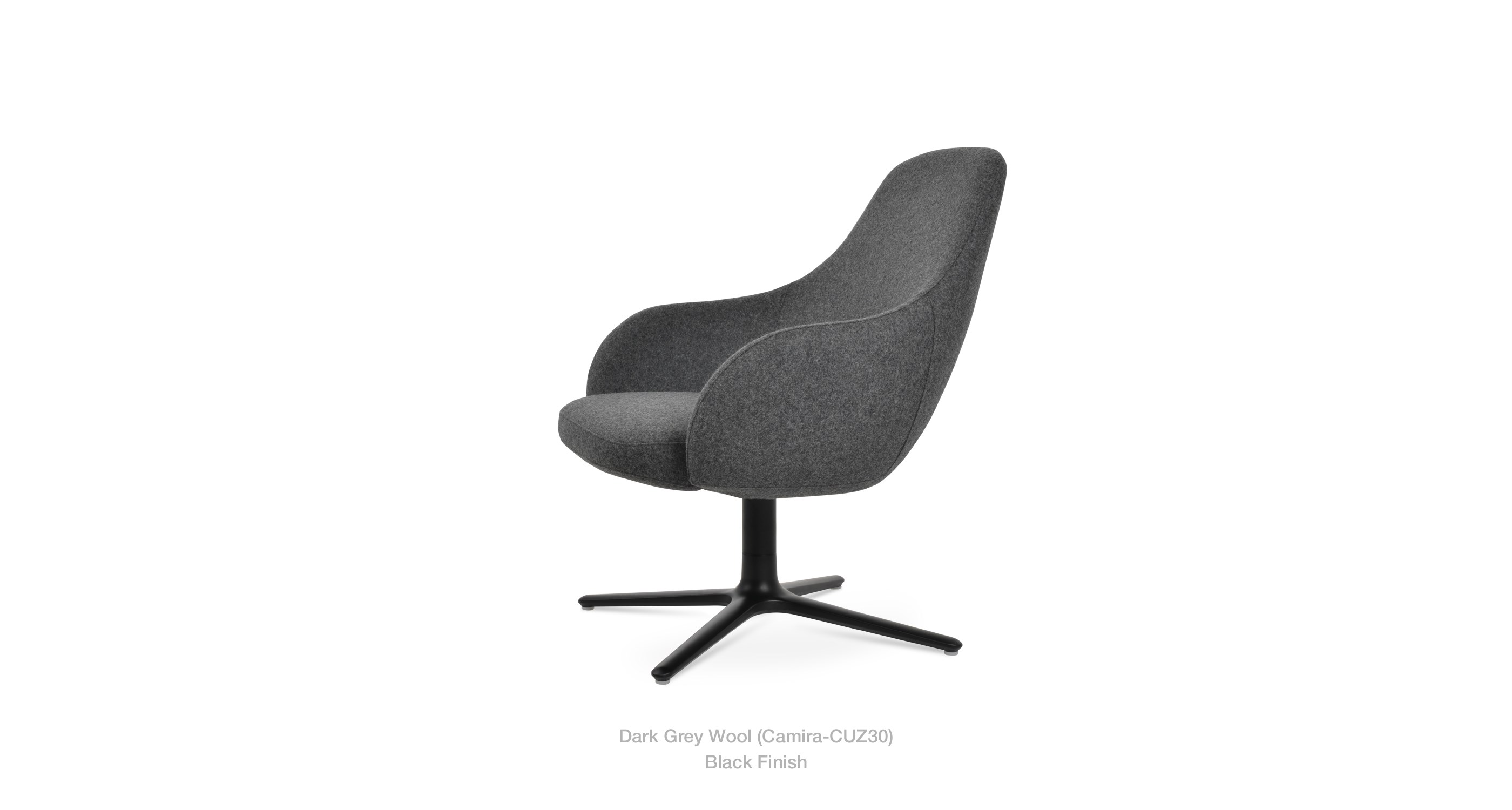dark grey wool - black