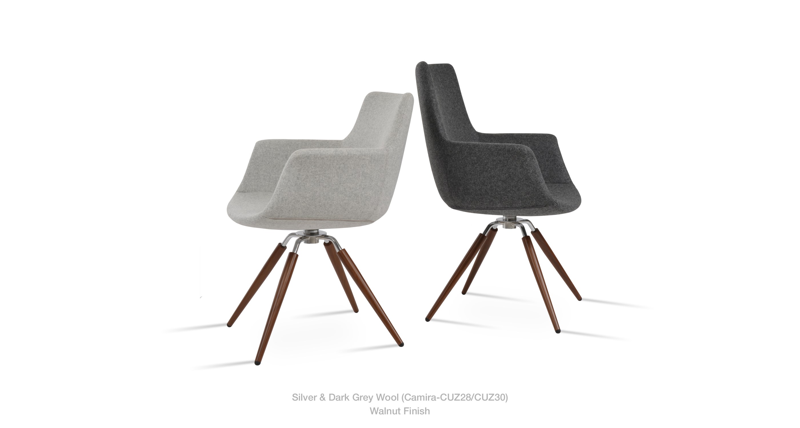 silver / dark grey wool