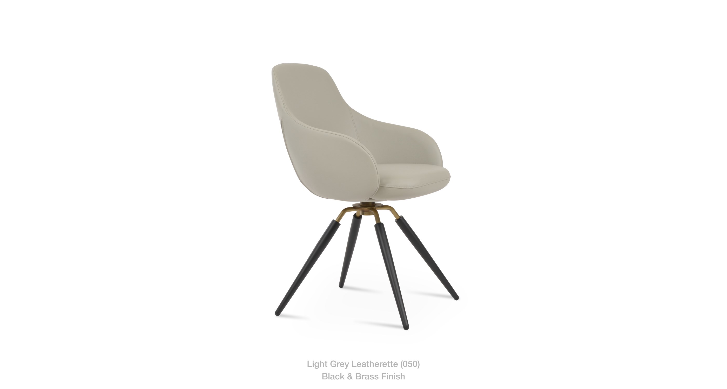 light grey leatherette - black