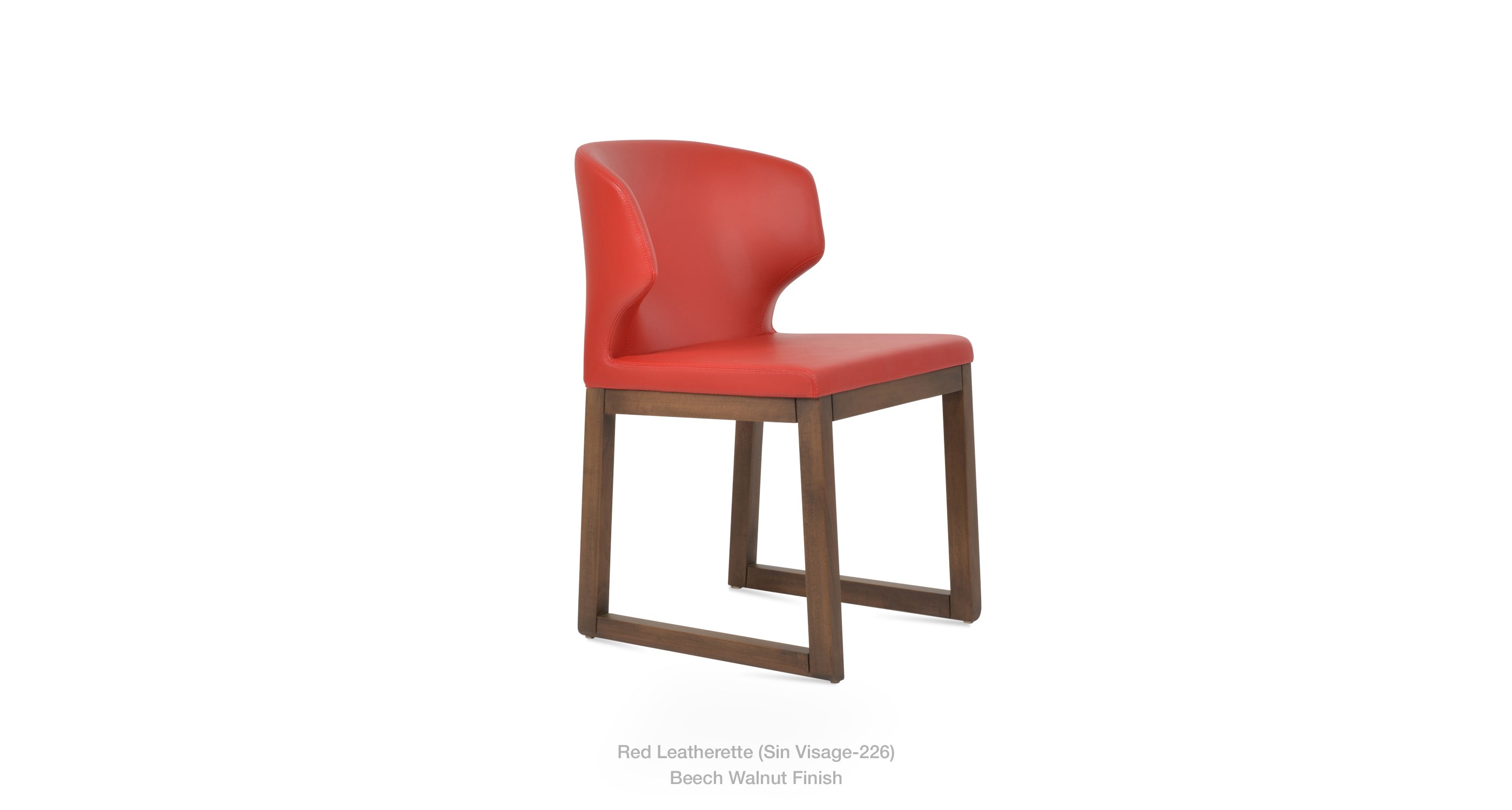 red leatherette - walnut