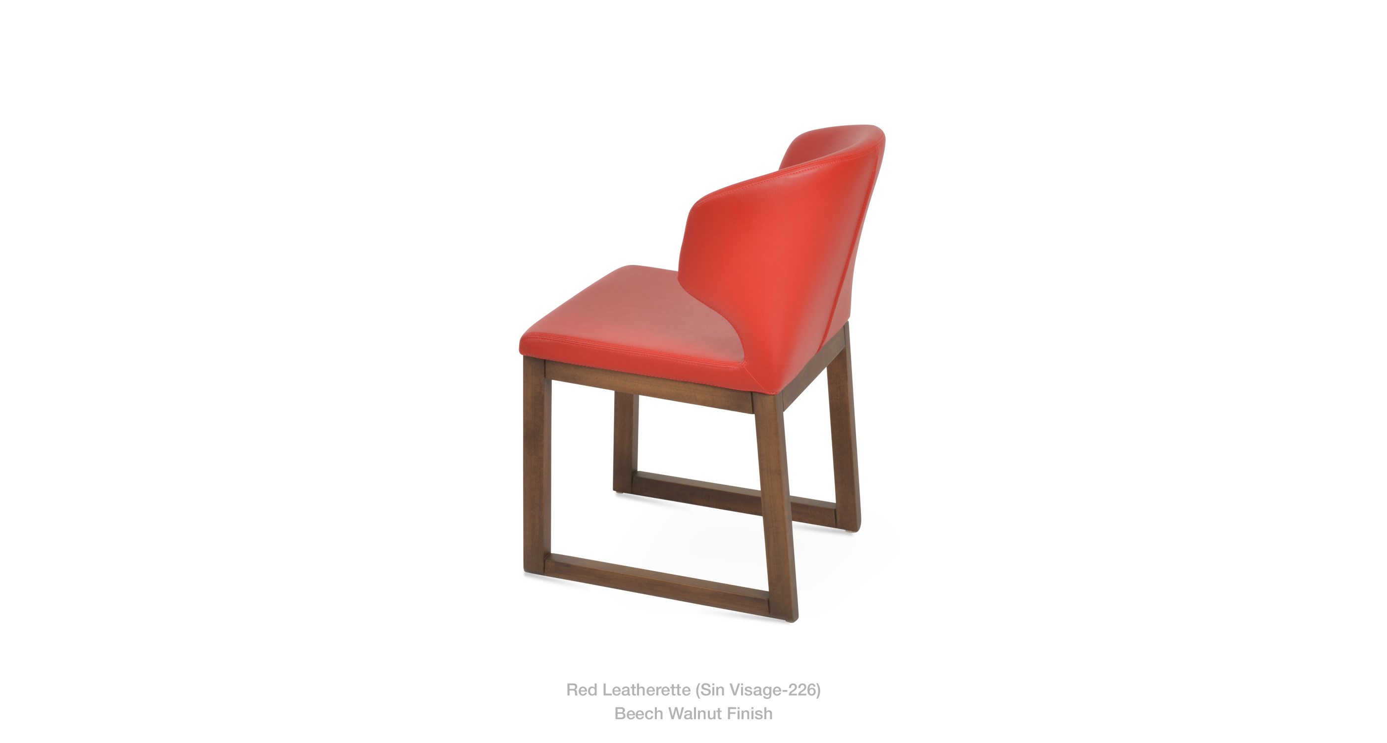 red leatherette - walnut