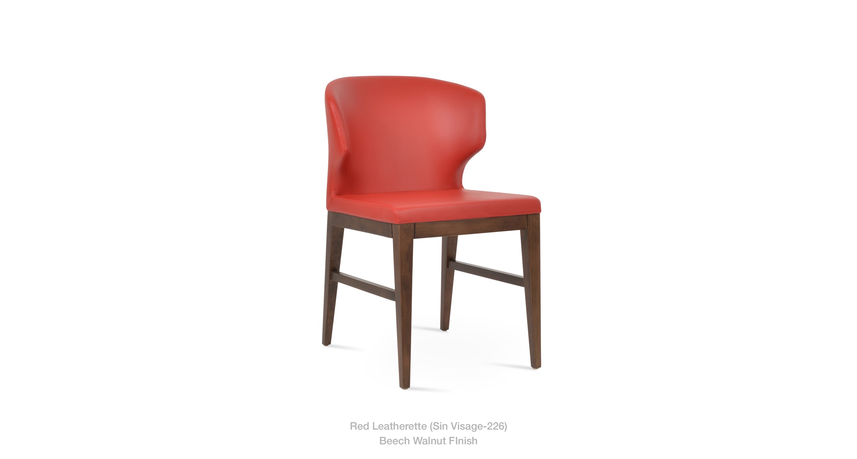 red leatherette - walnut