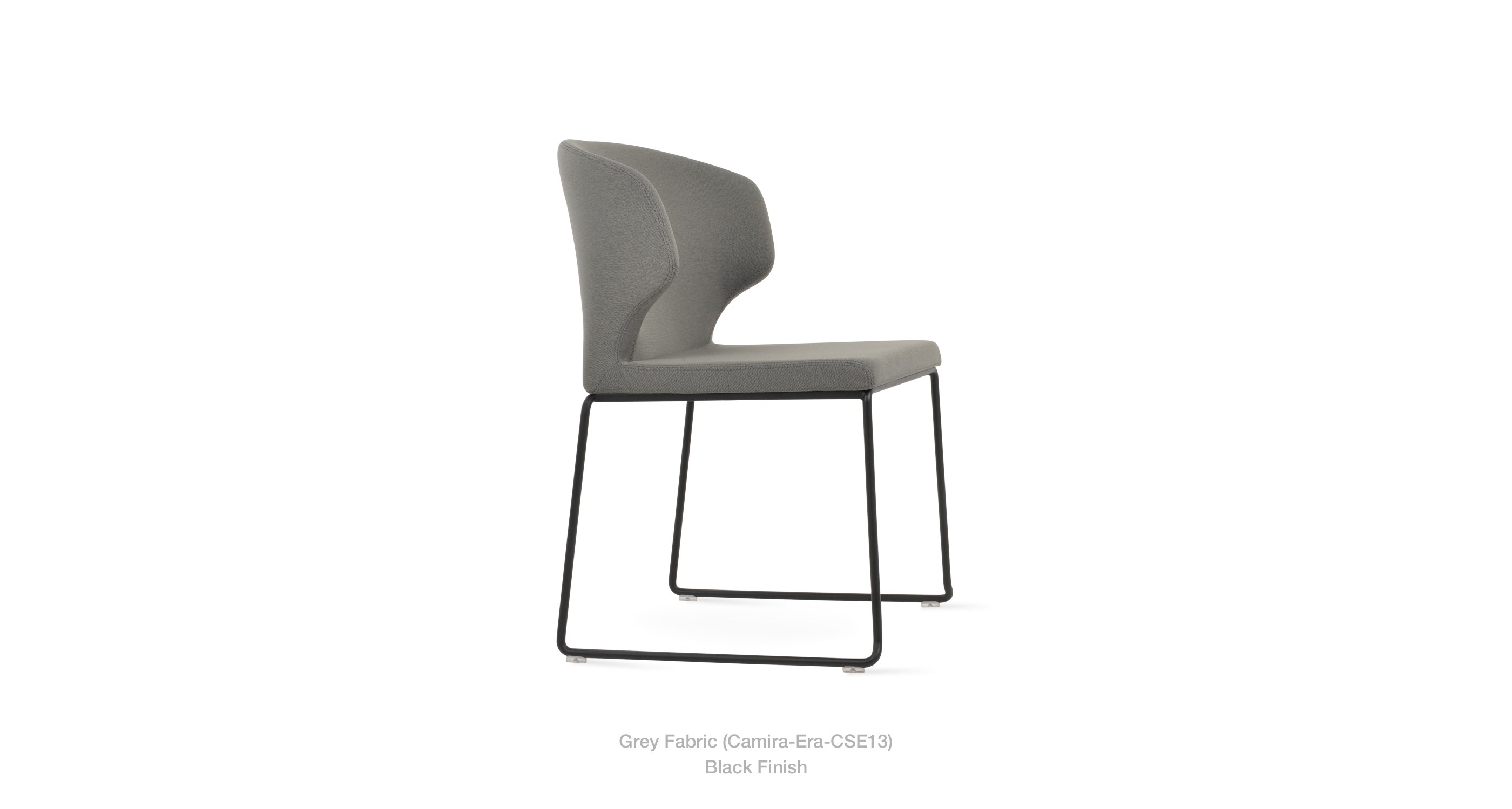 grey fabric- black finish