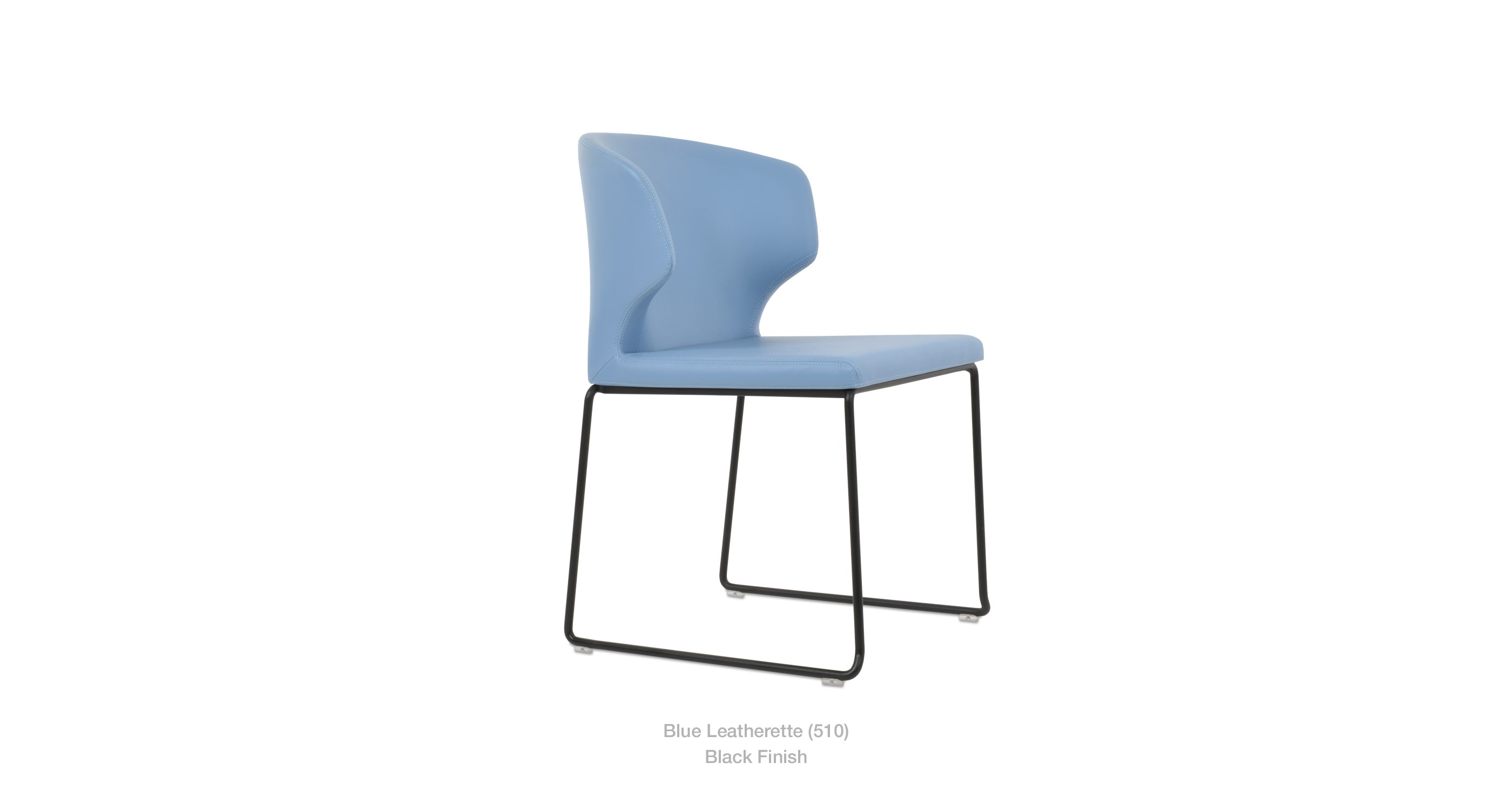 blue leatherette - black