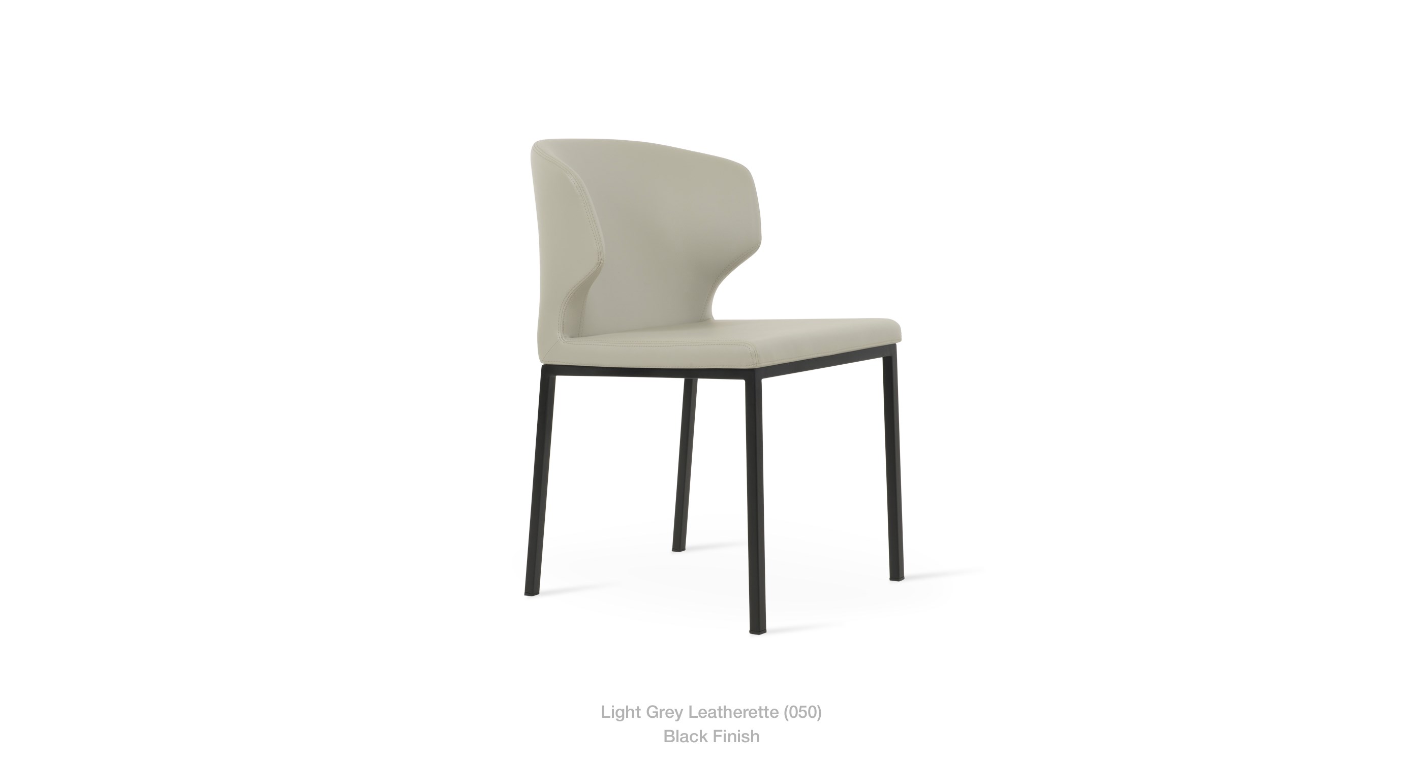 light grey leatherette - black