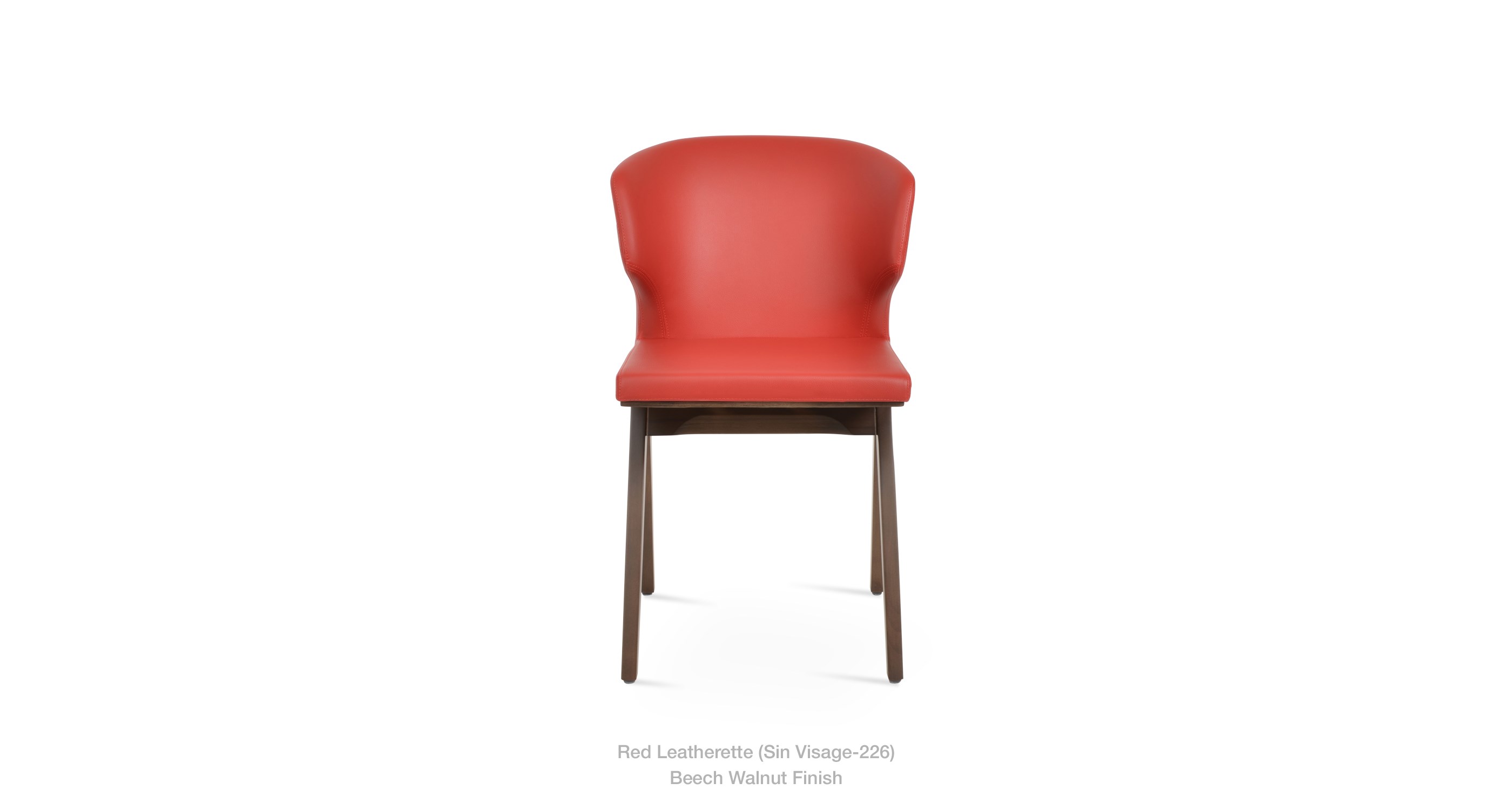 red leatherette - walnut