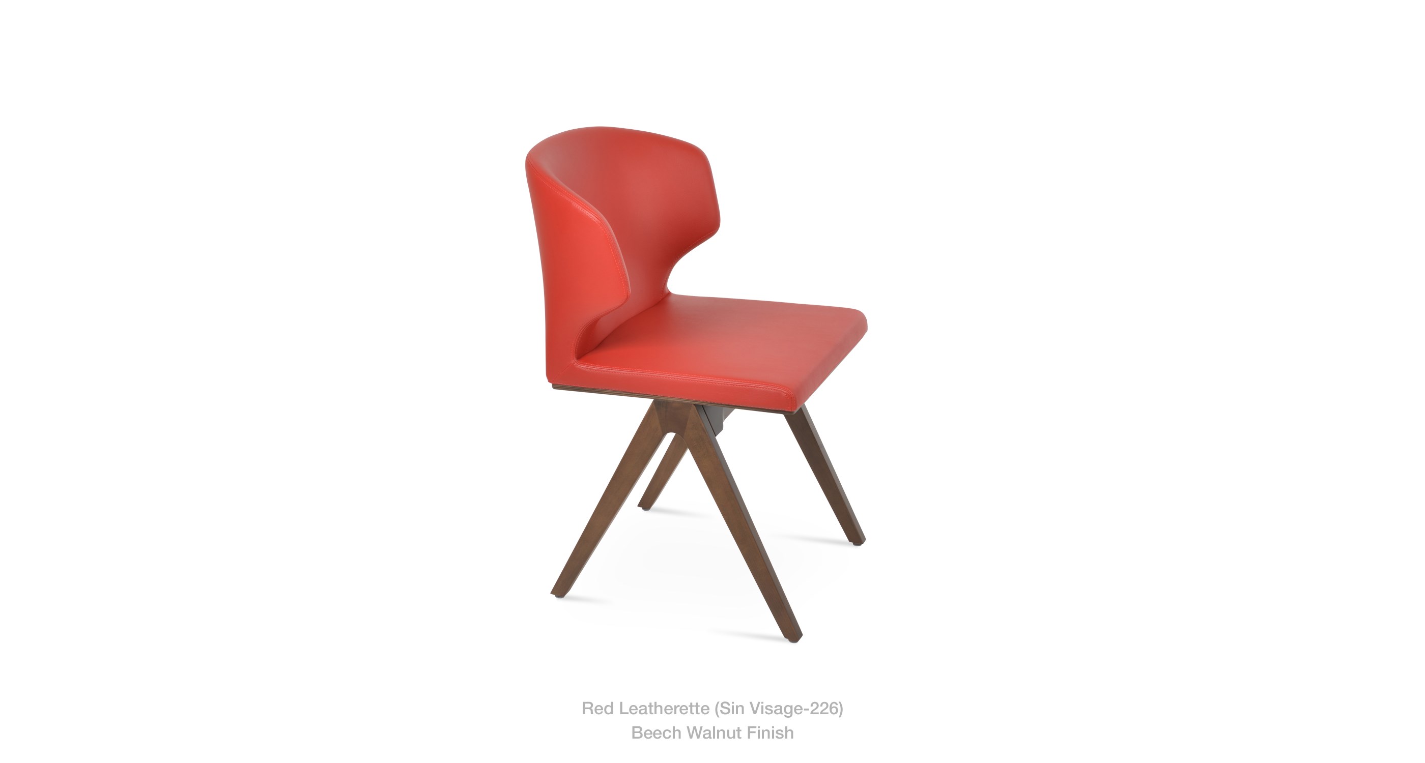 red leatherette - walnut