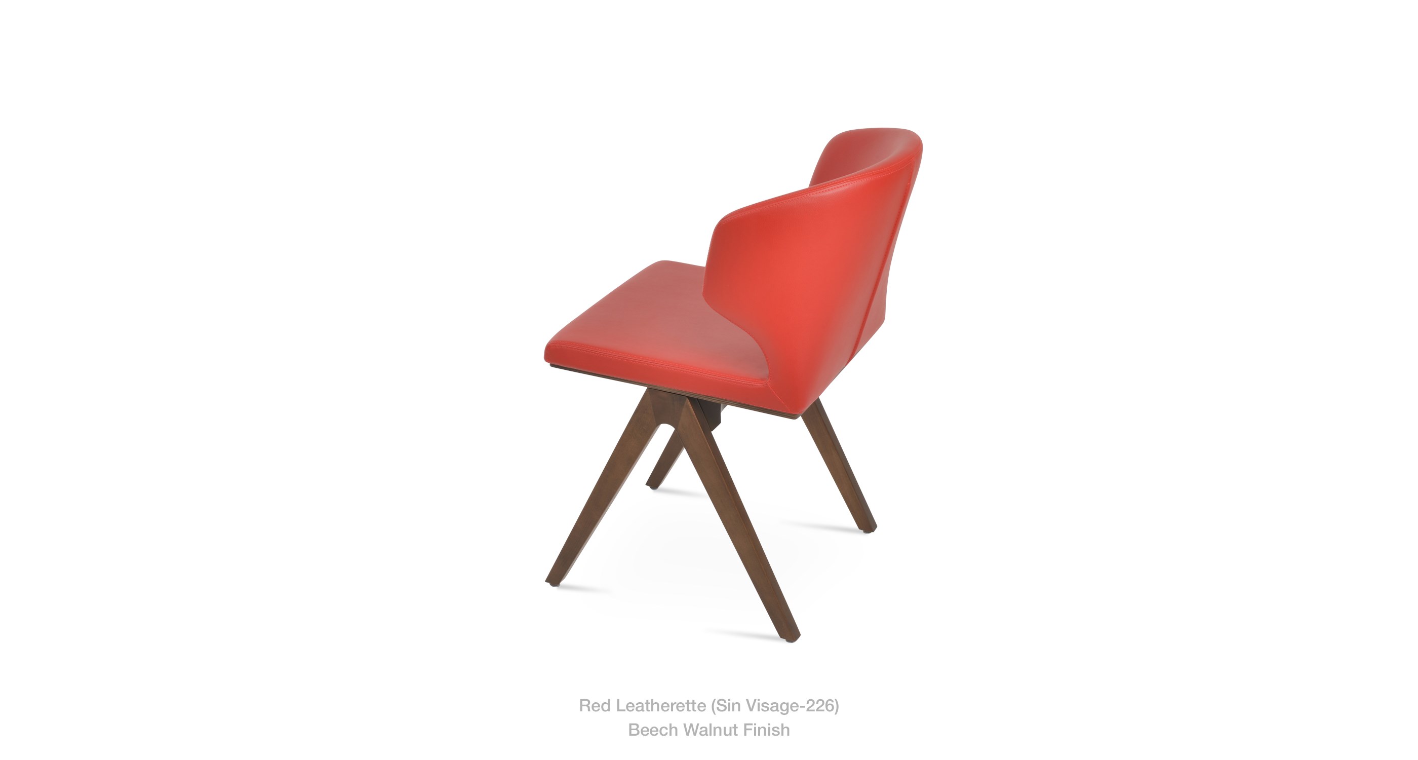 red leatherette - walnut