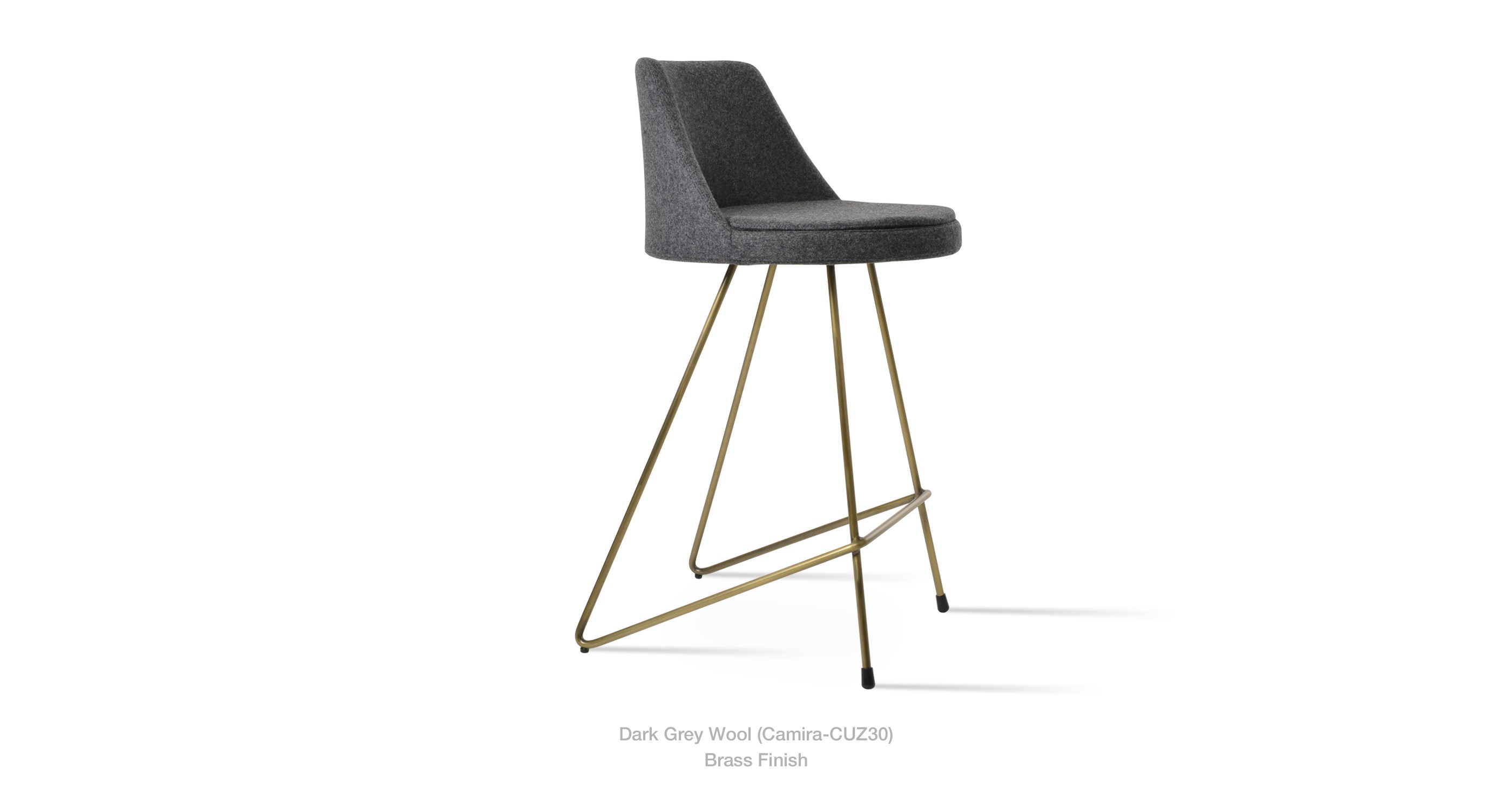 dark grey wool - brass
