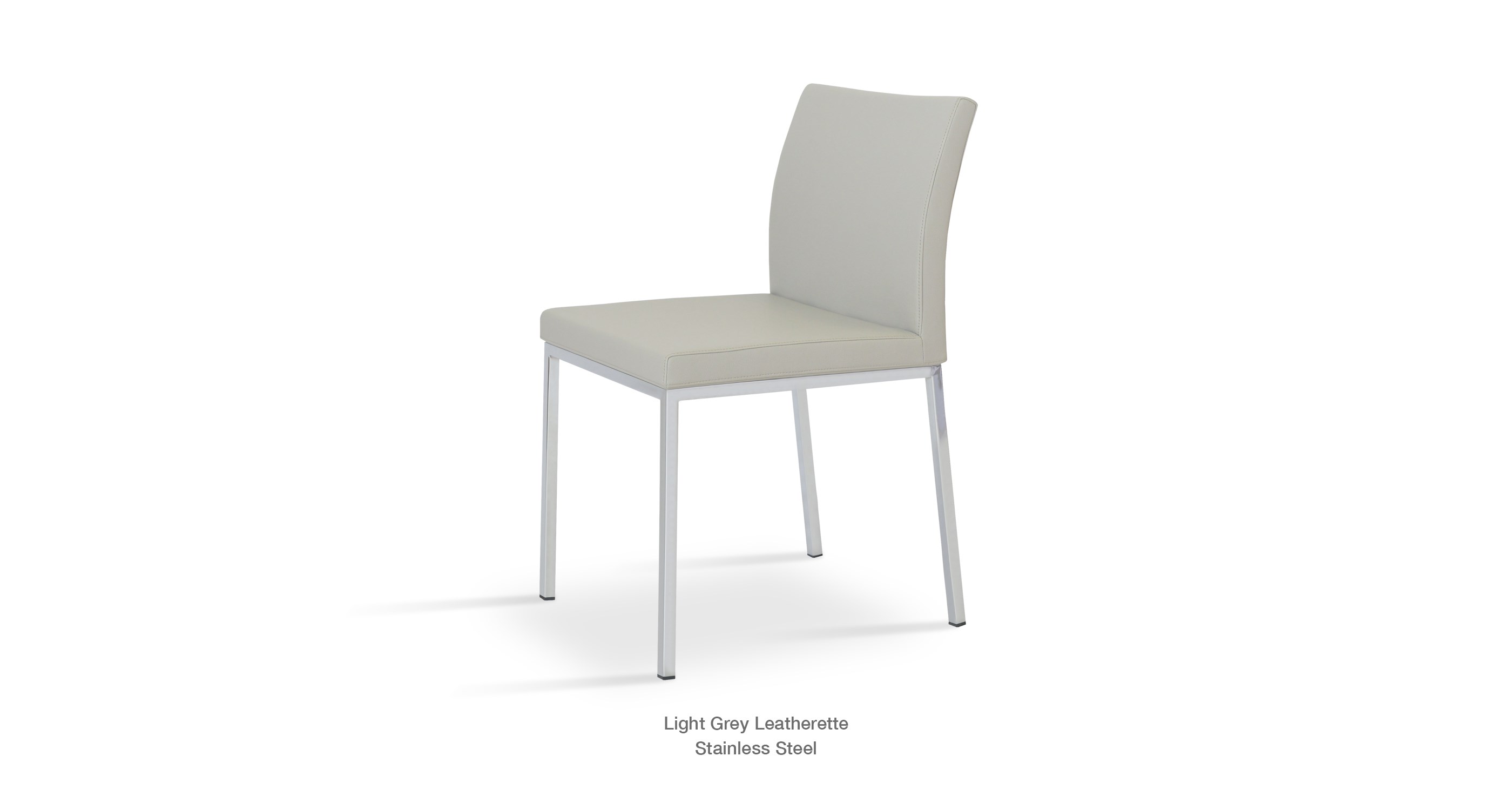 Aria Chrome Light Grey Leatherette