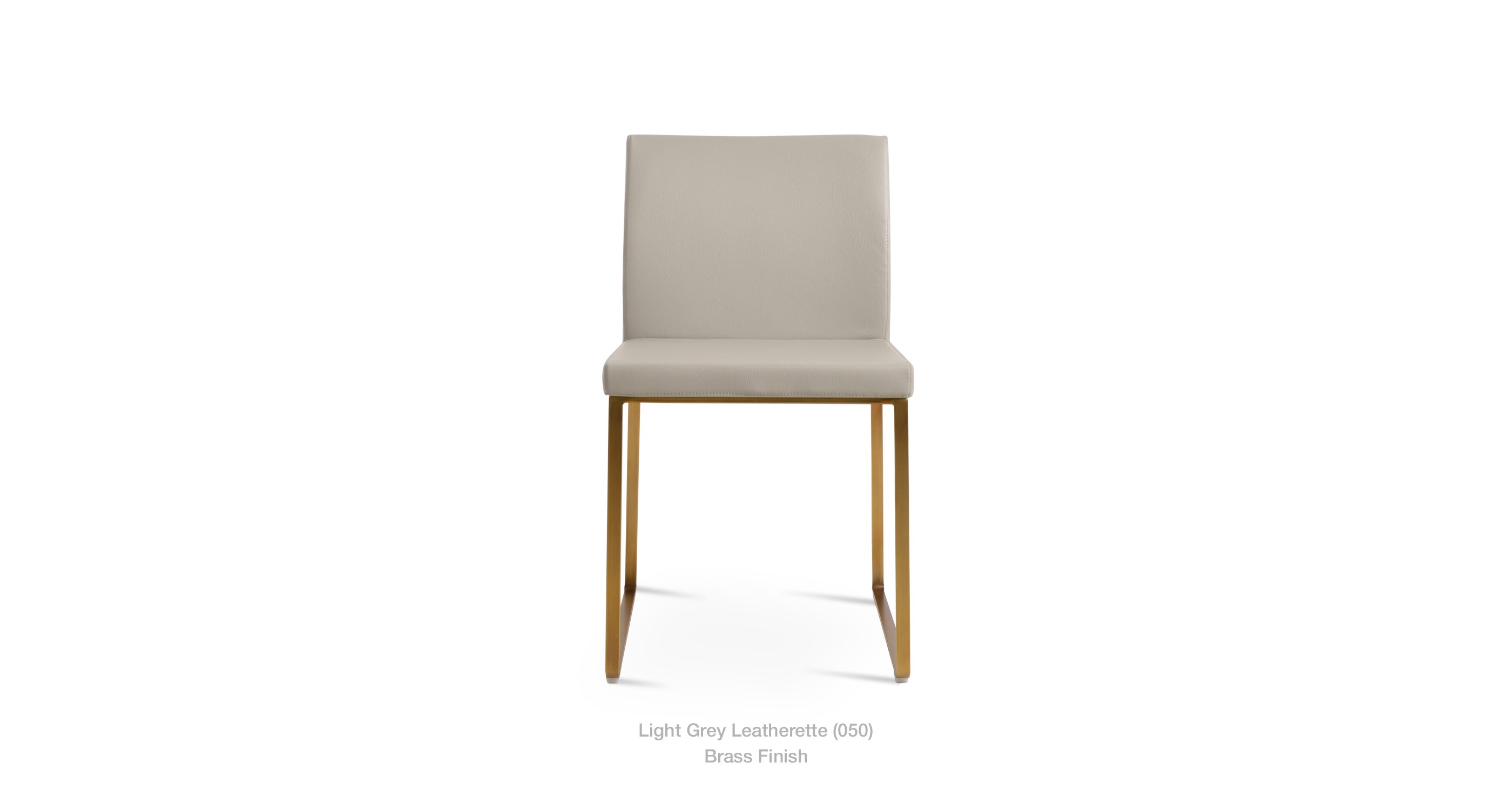 light grey leatherette - brass