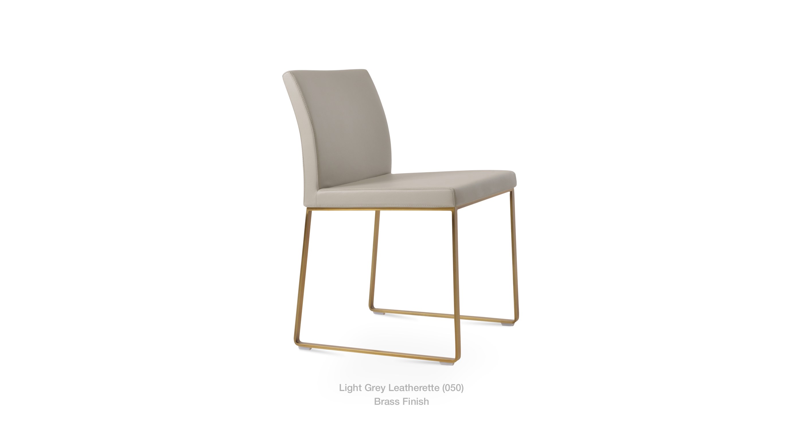 light grey leatherette - brass