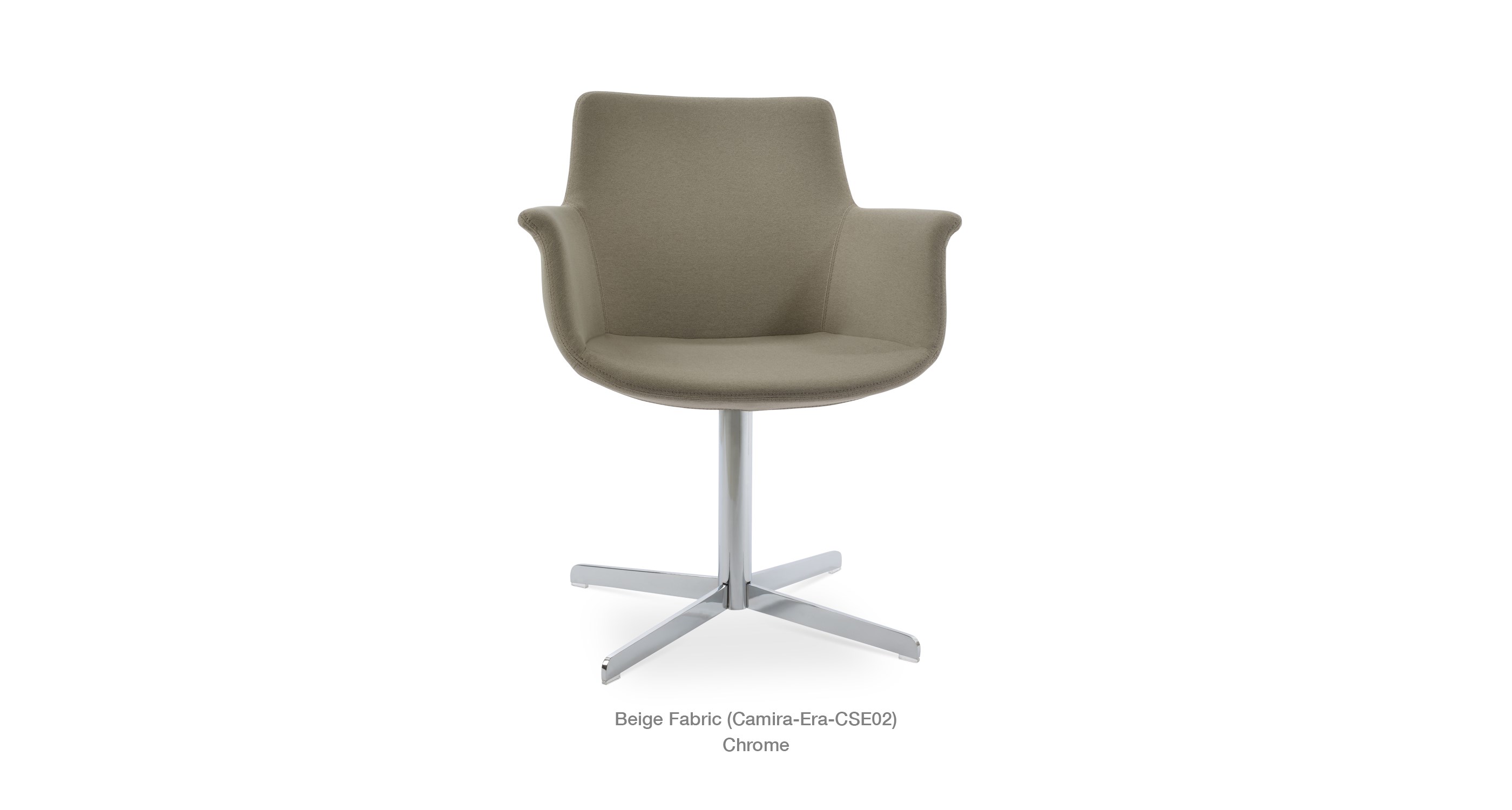 beige fabric -  chrome