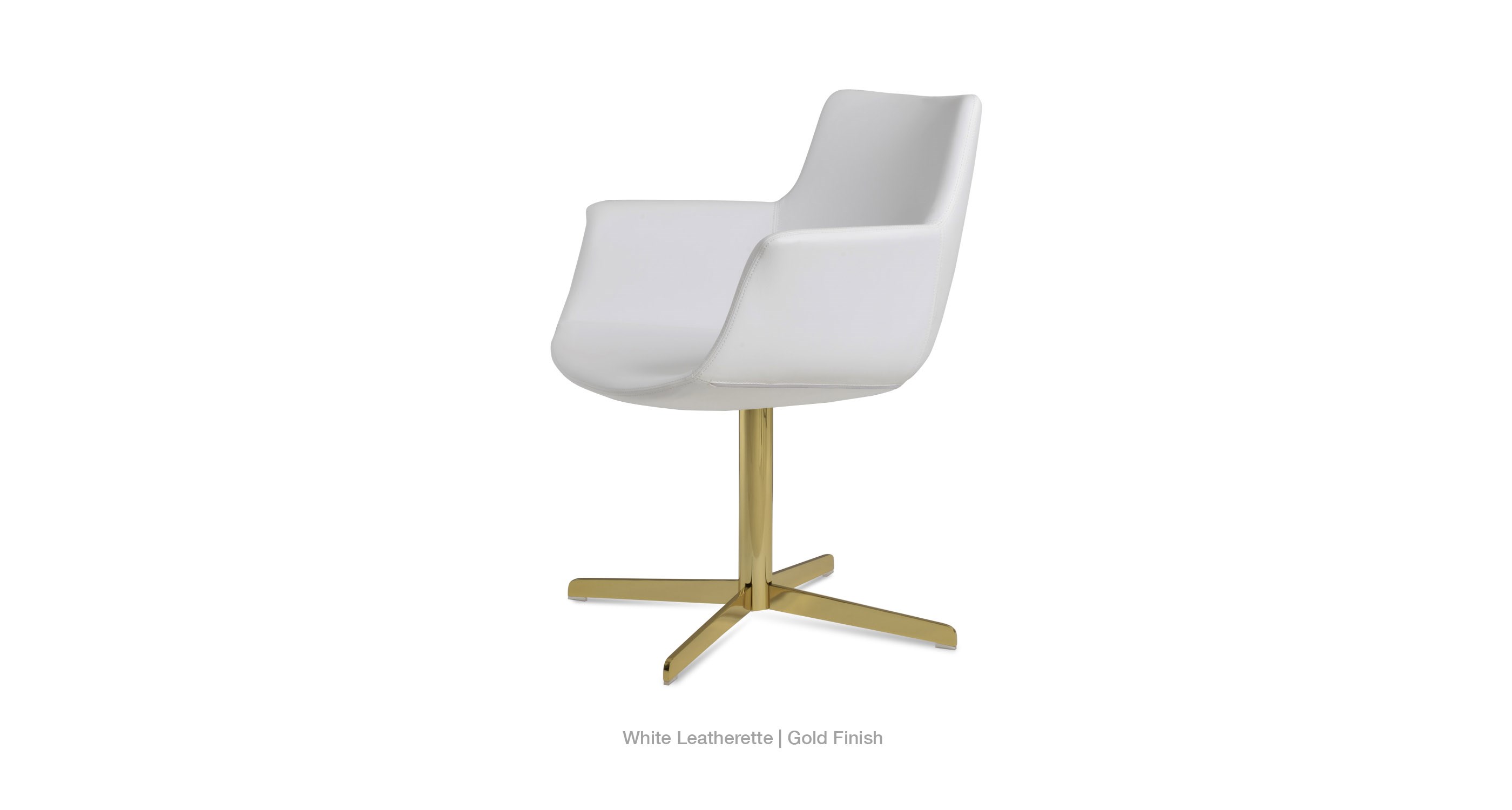 white leatherette - gold
