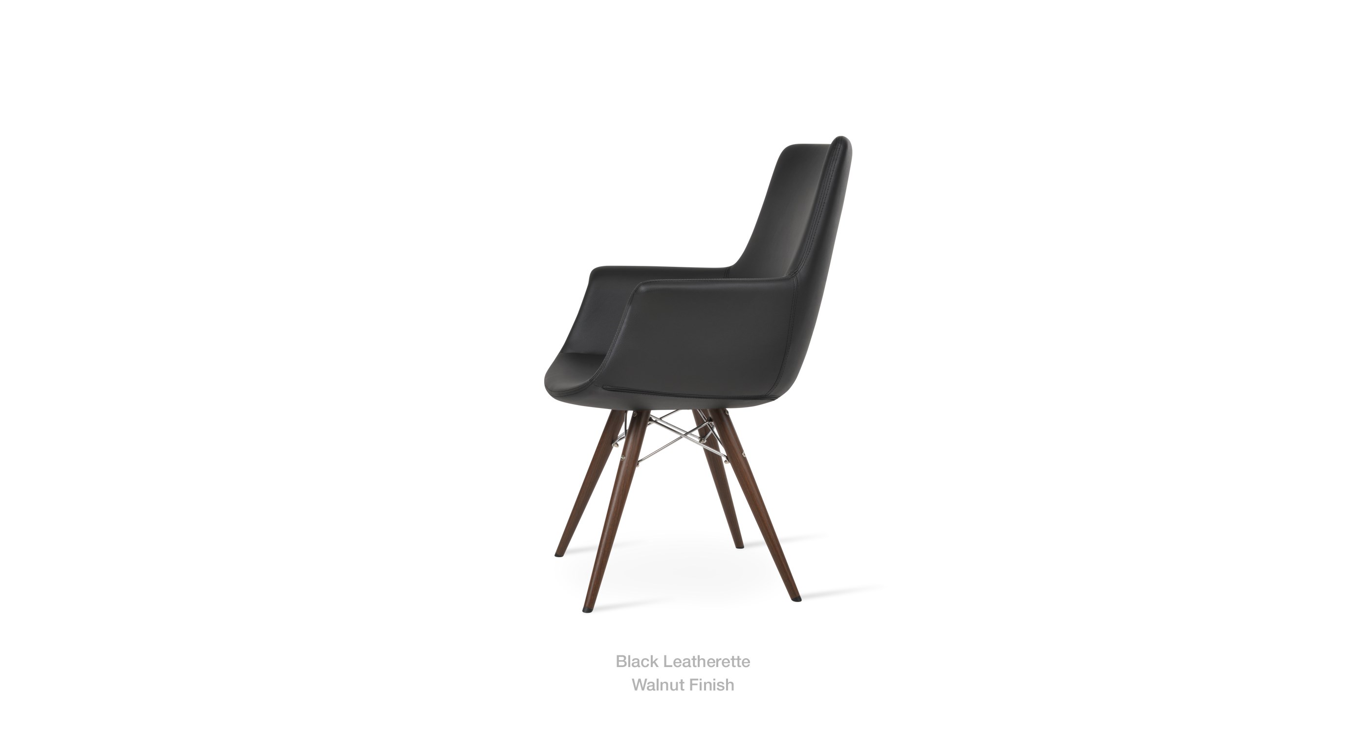 black leatherette - walnut