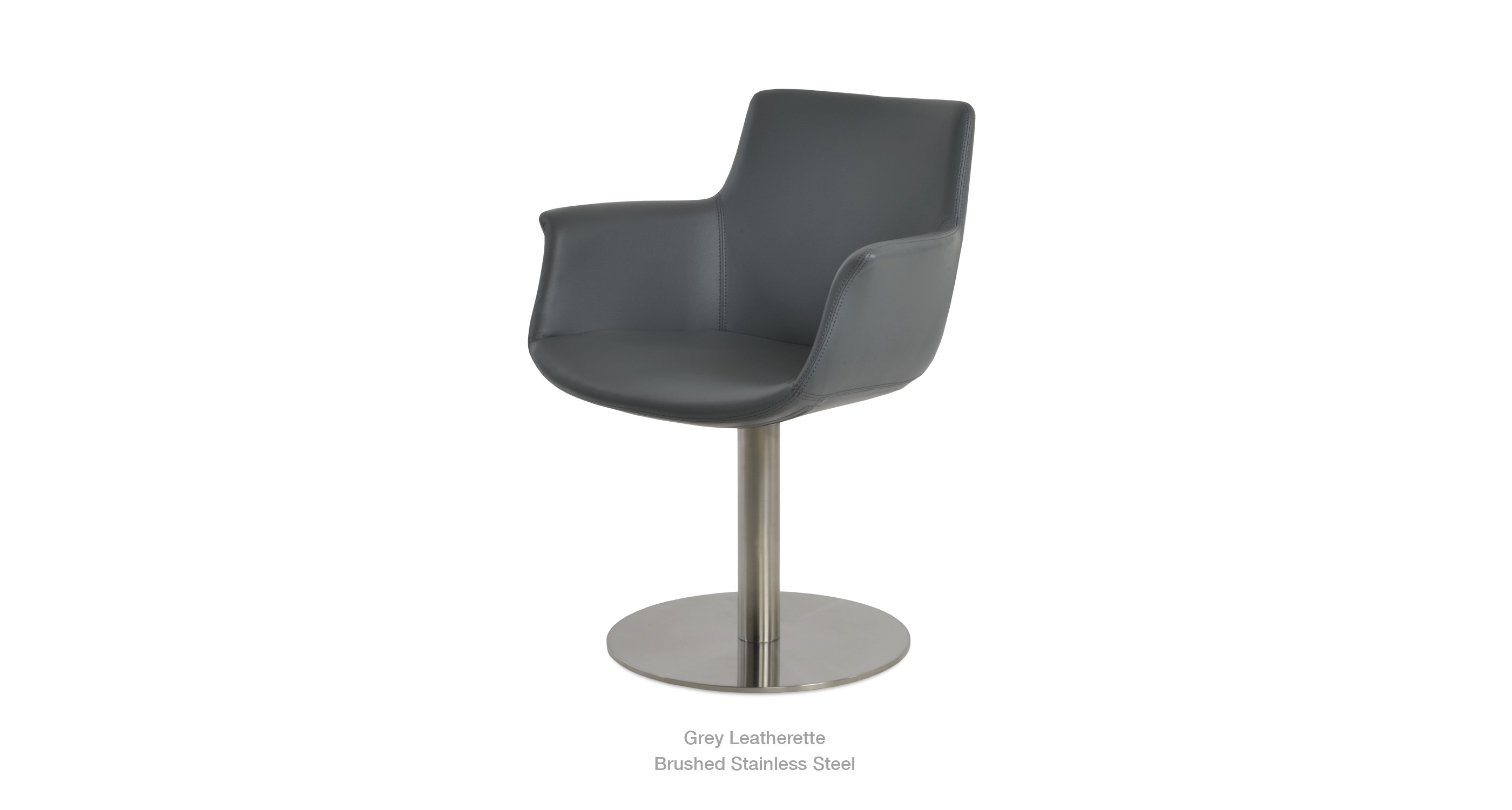 11 30 20 Bottega Round Grey Leatherette