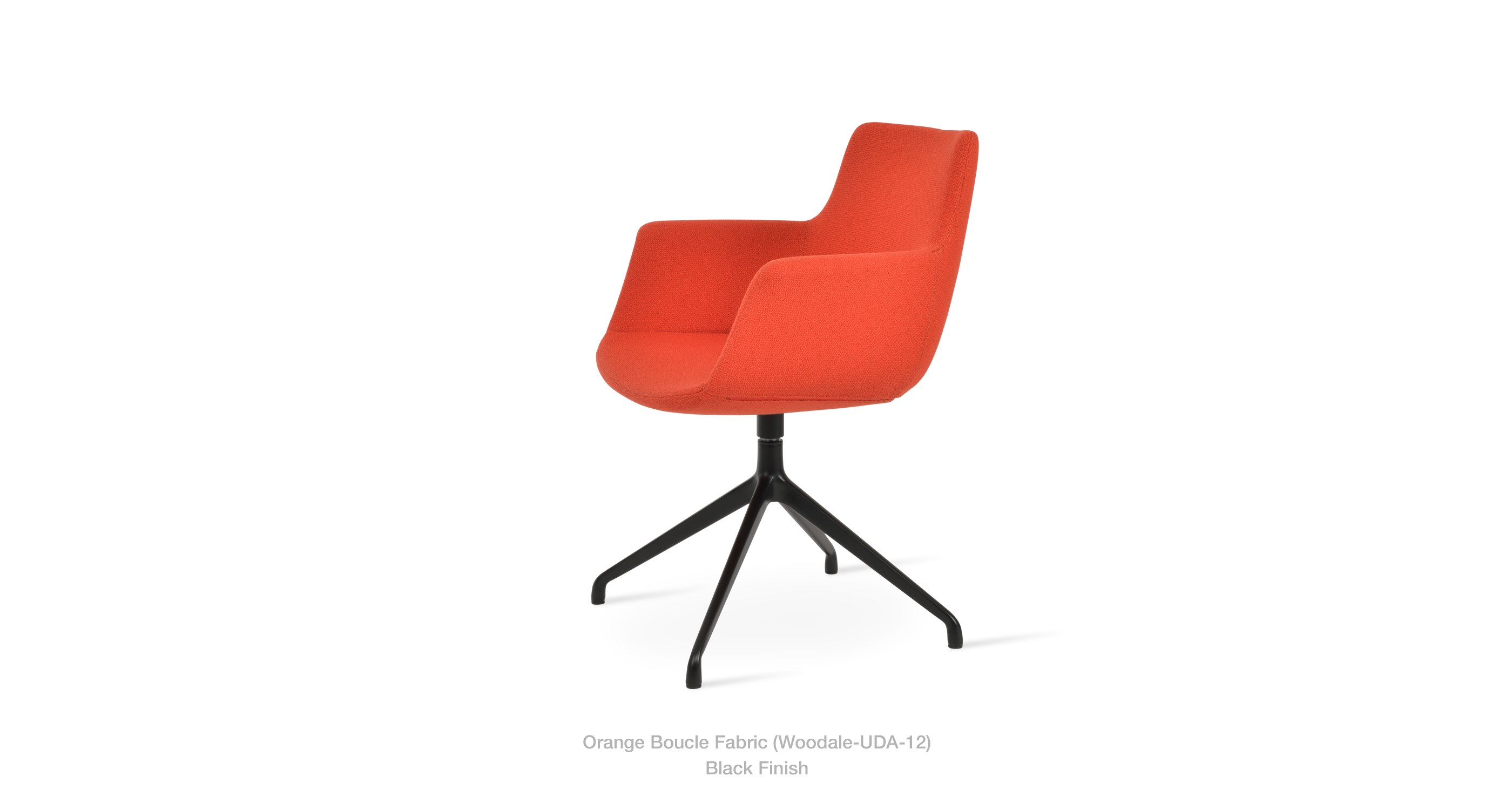 orange boucle - black