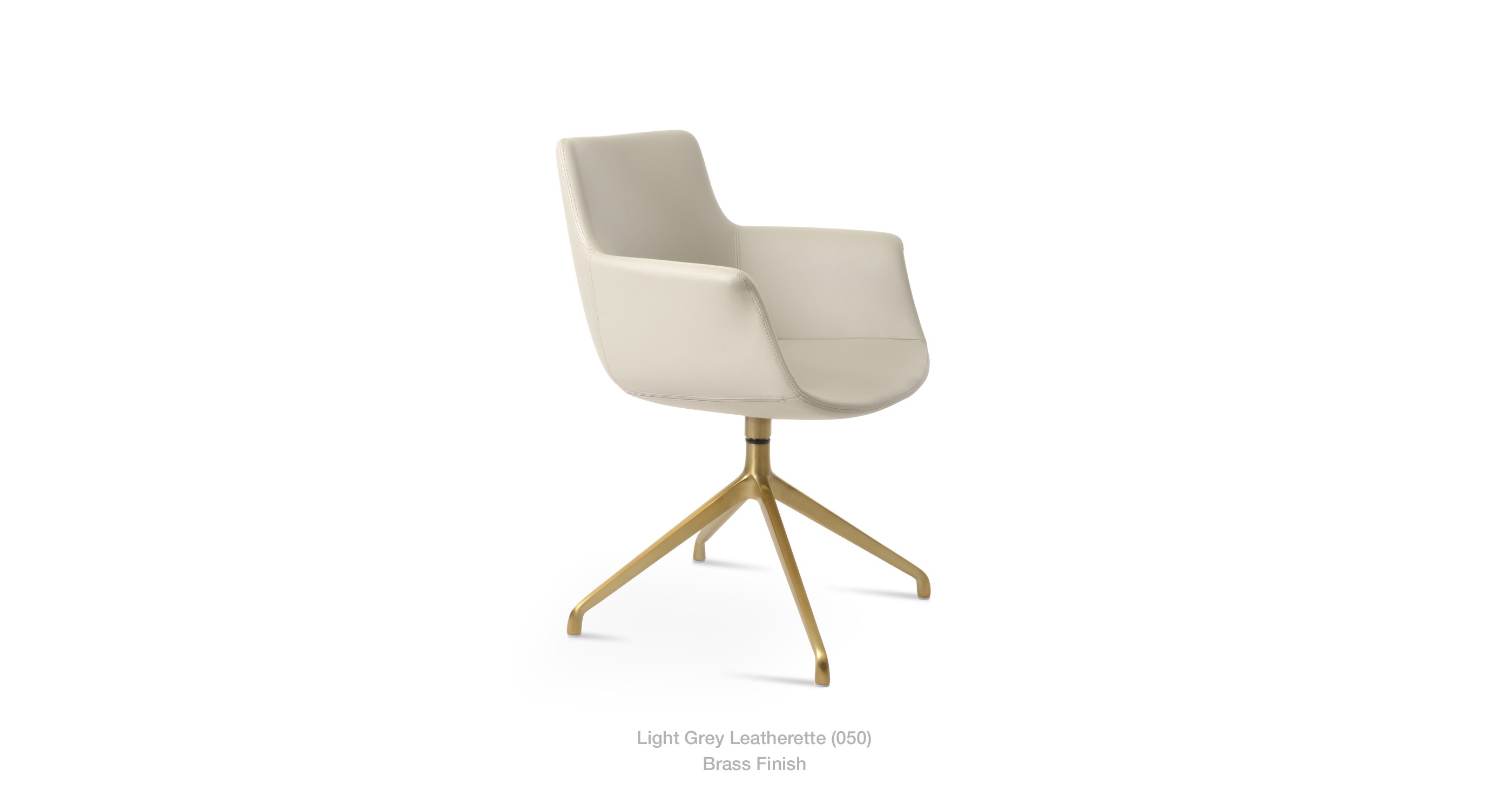 light grey leatherette - brass