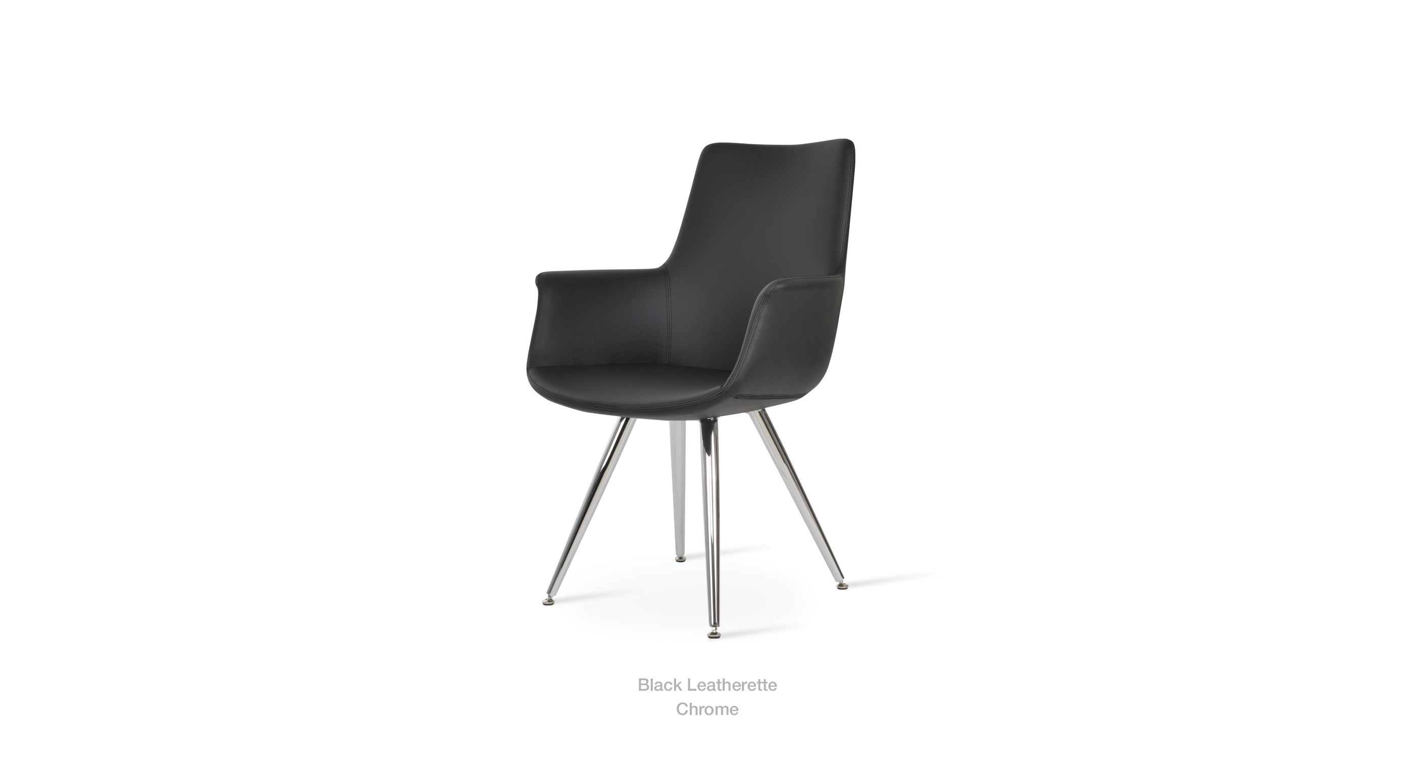 black leatherette - chrome