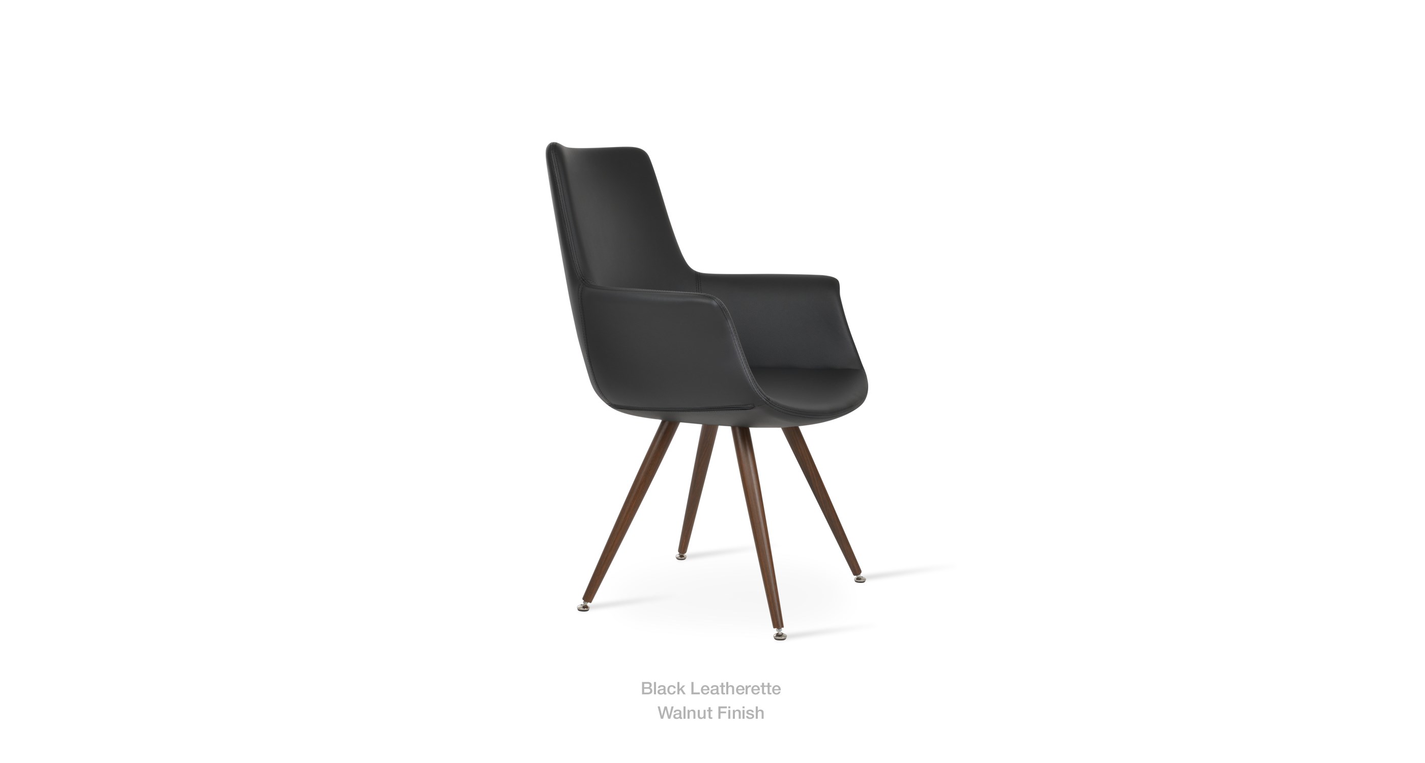 black leatherette - walnut