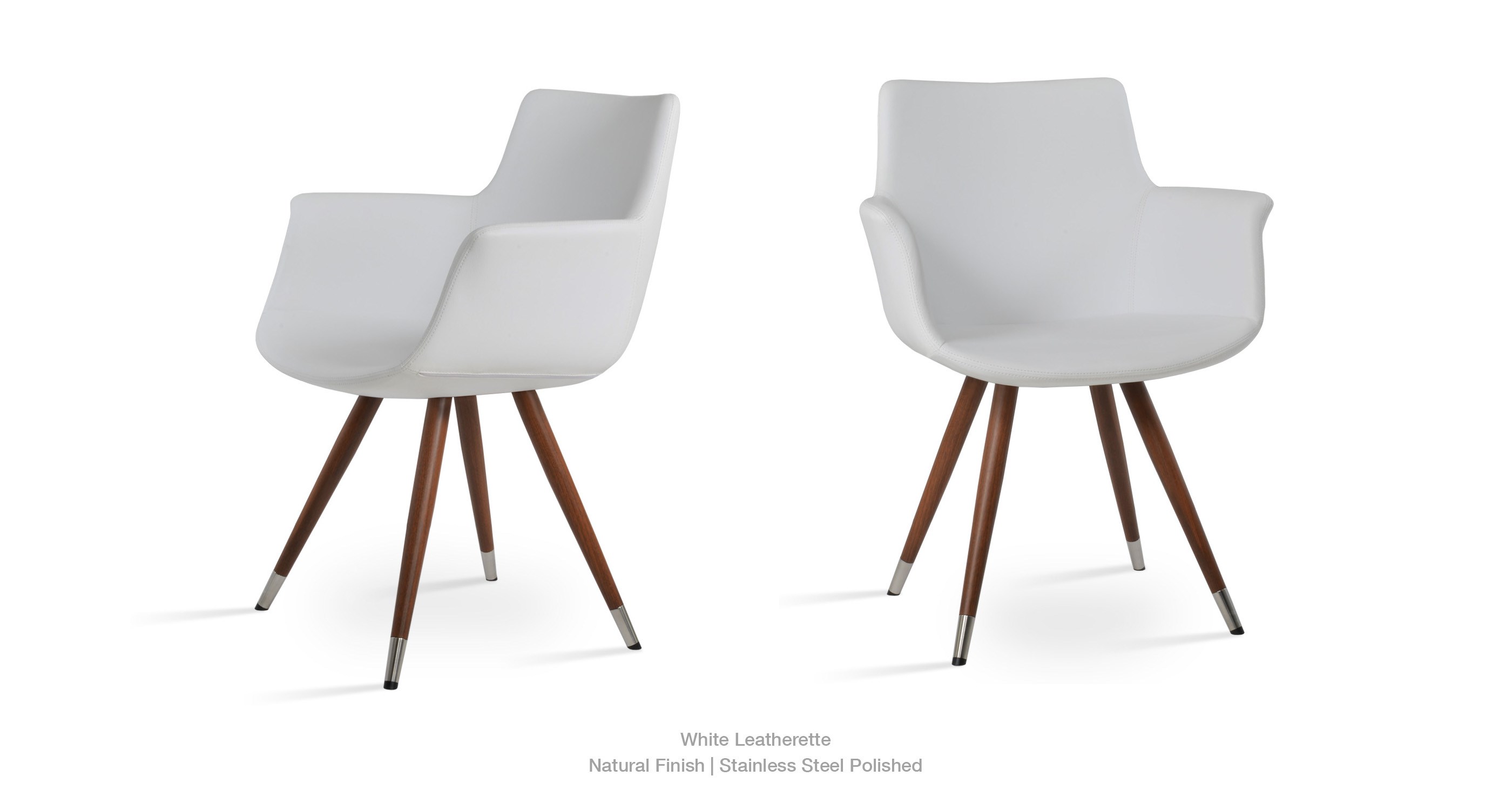 11 30 20 Bottega Arm Star White Leatherette Walnut