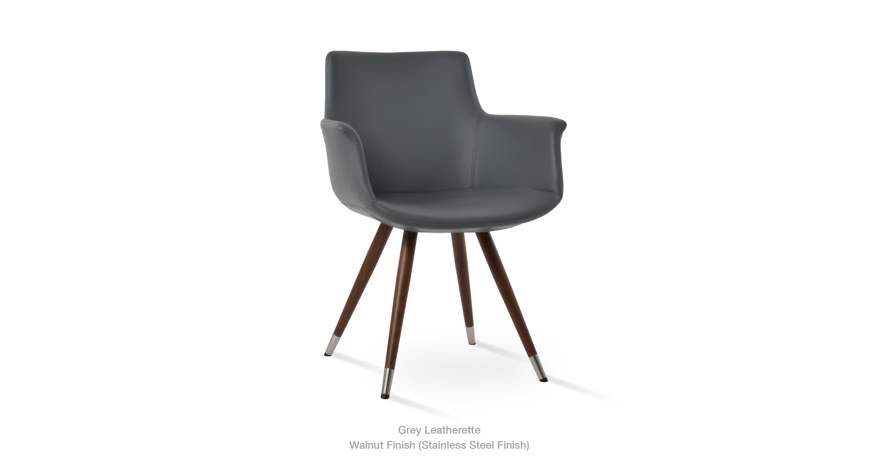 11 30 20 Bottega Arm Grey Leatherette Walnut