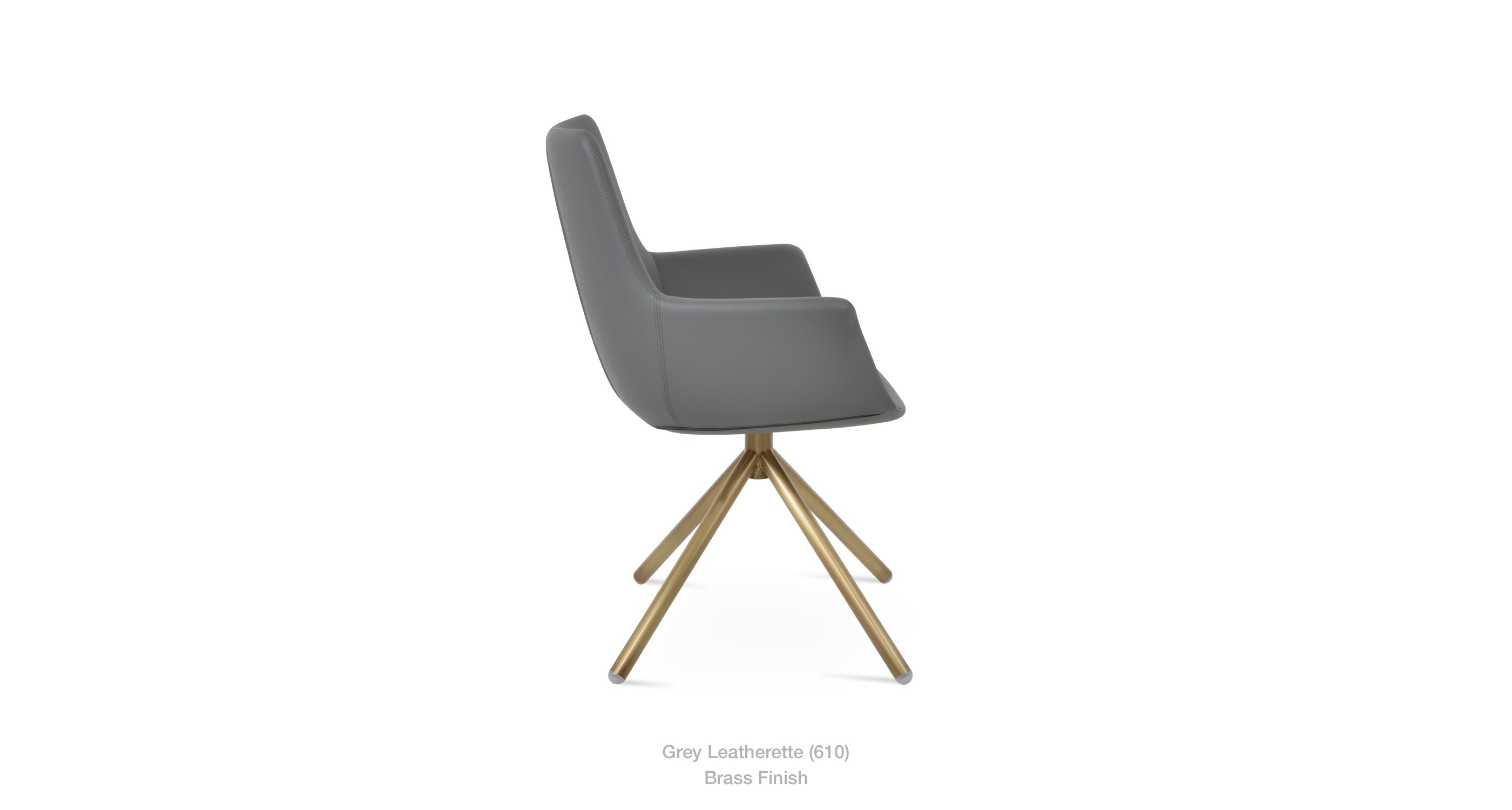 grey leatherette - brass