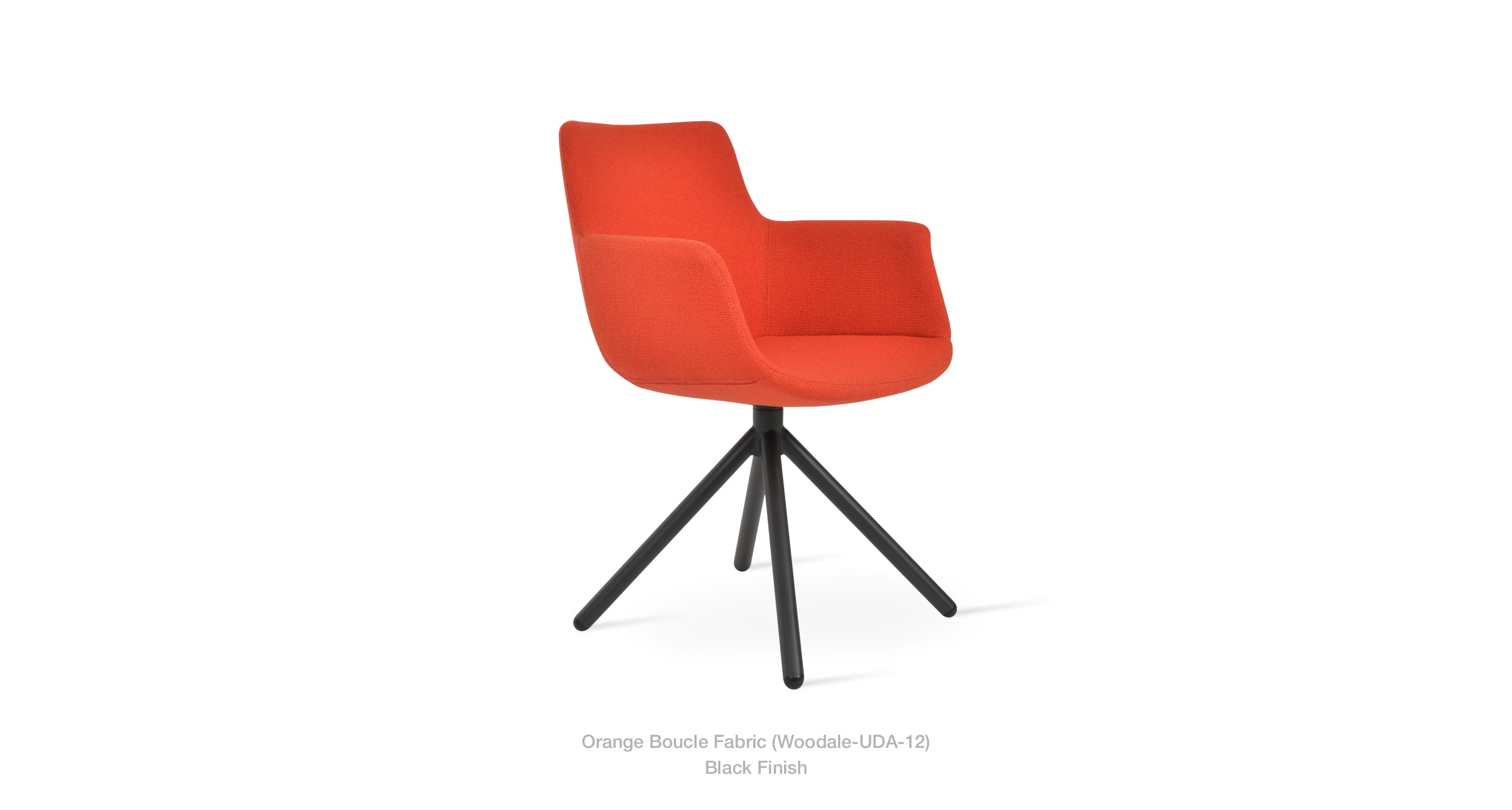 orange boucle - black