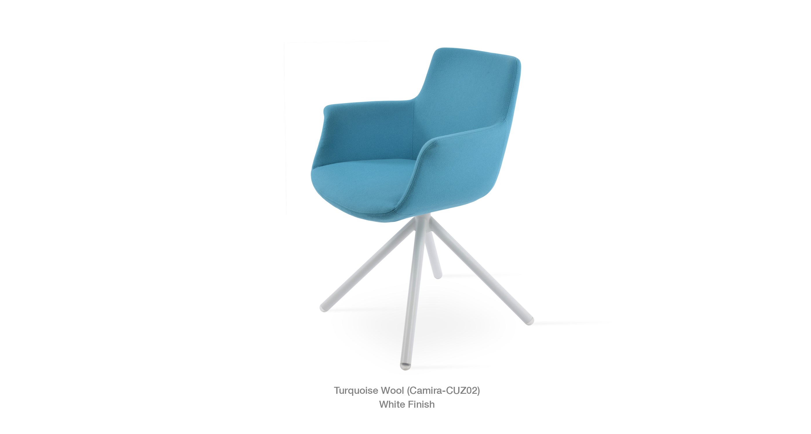 turquoise wool - white