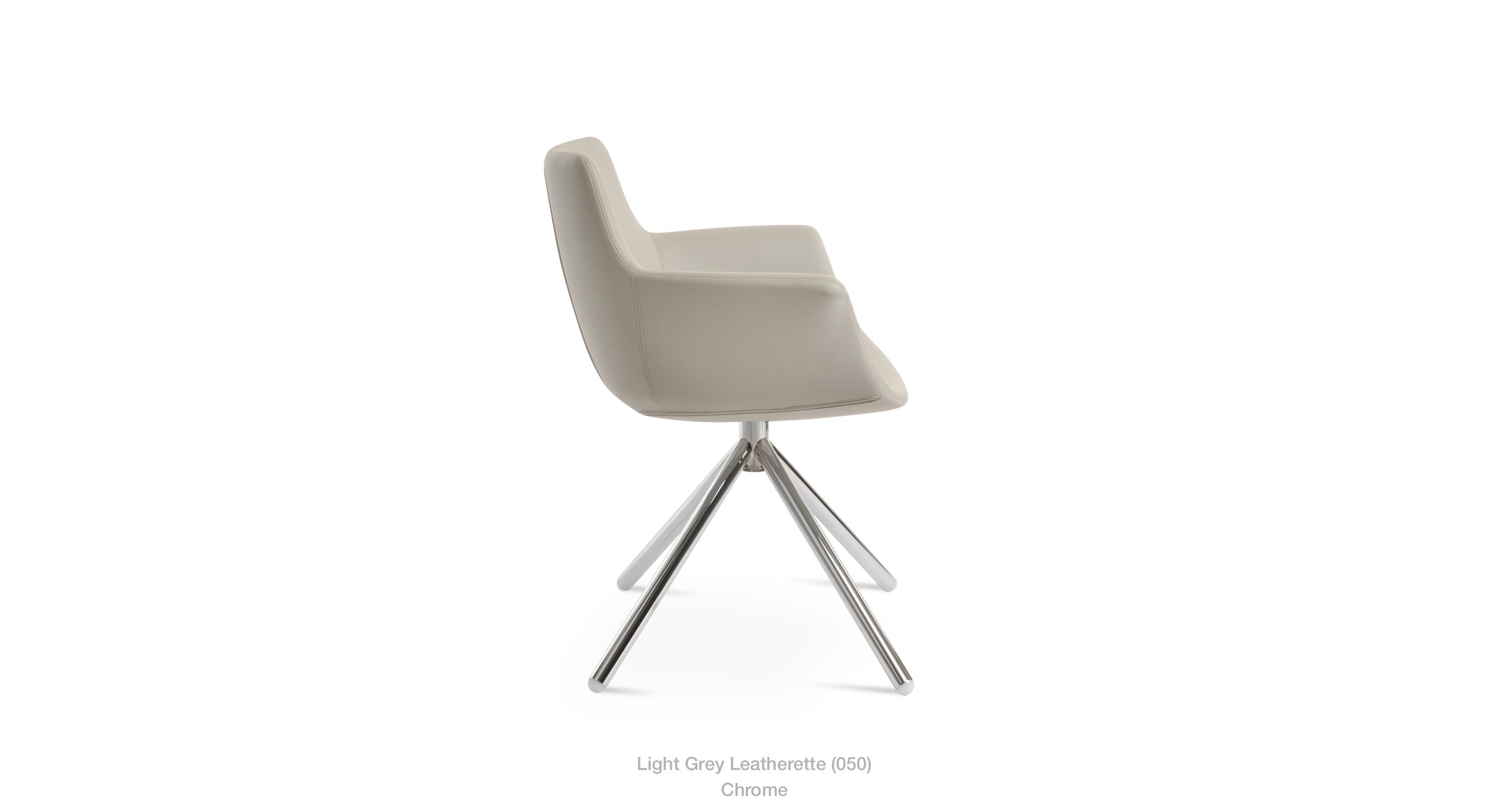 light grey leatherette - chrome