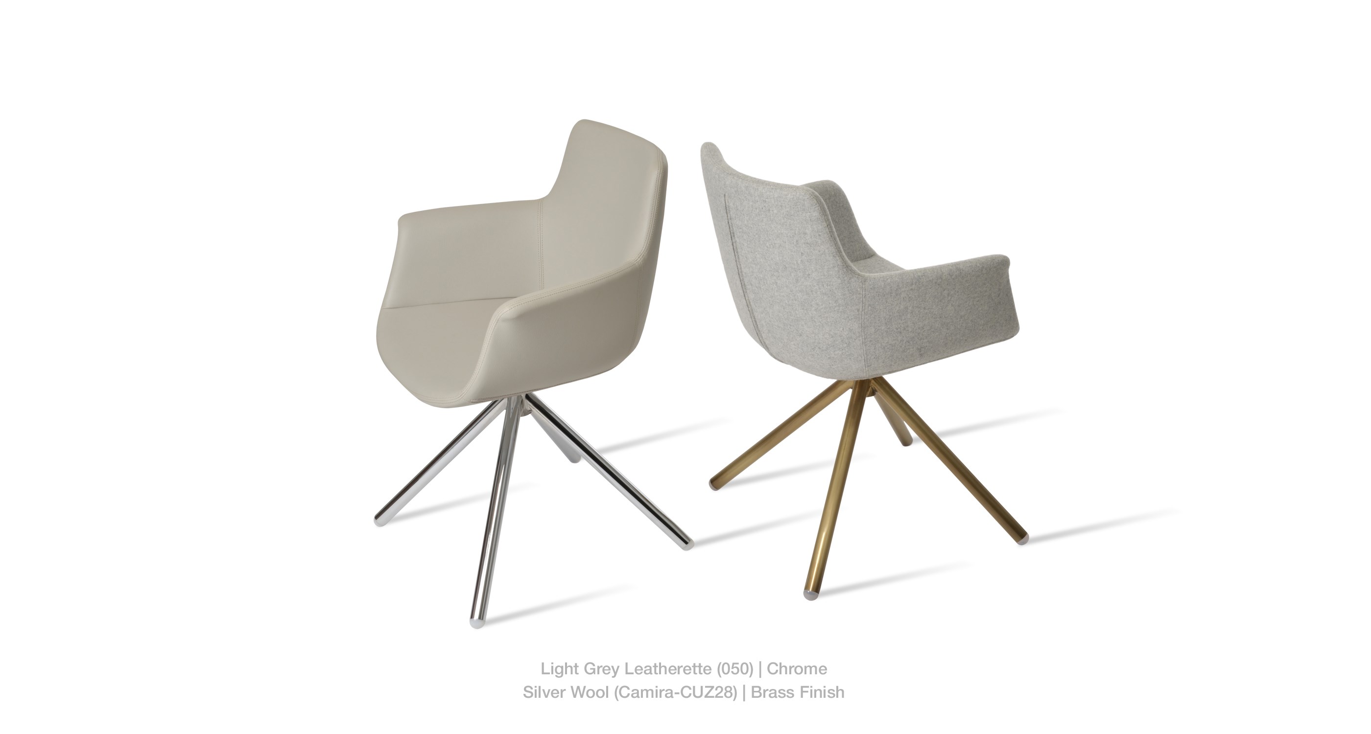 light grey leatherette - silver