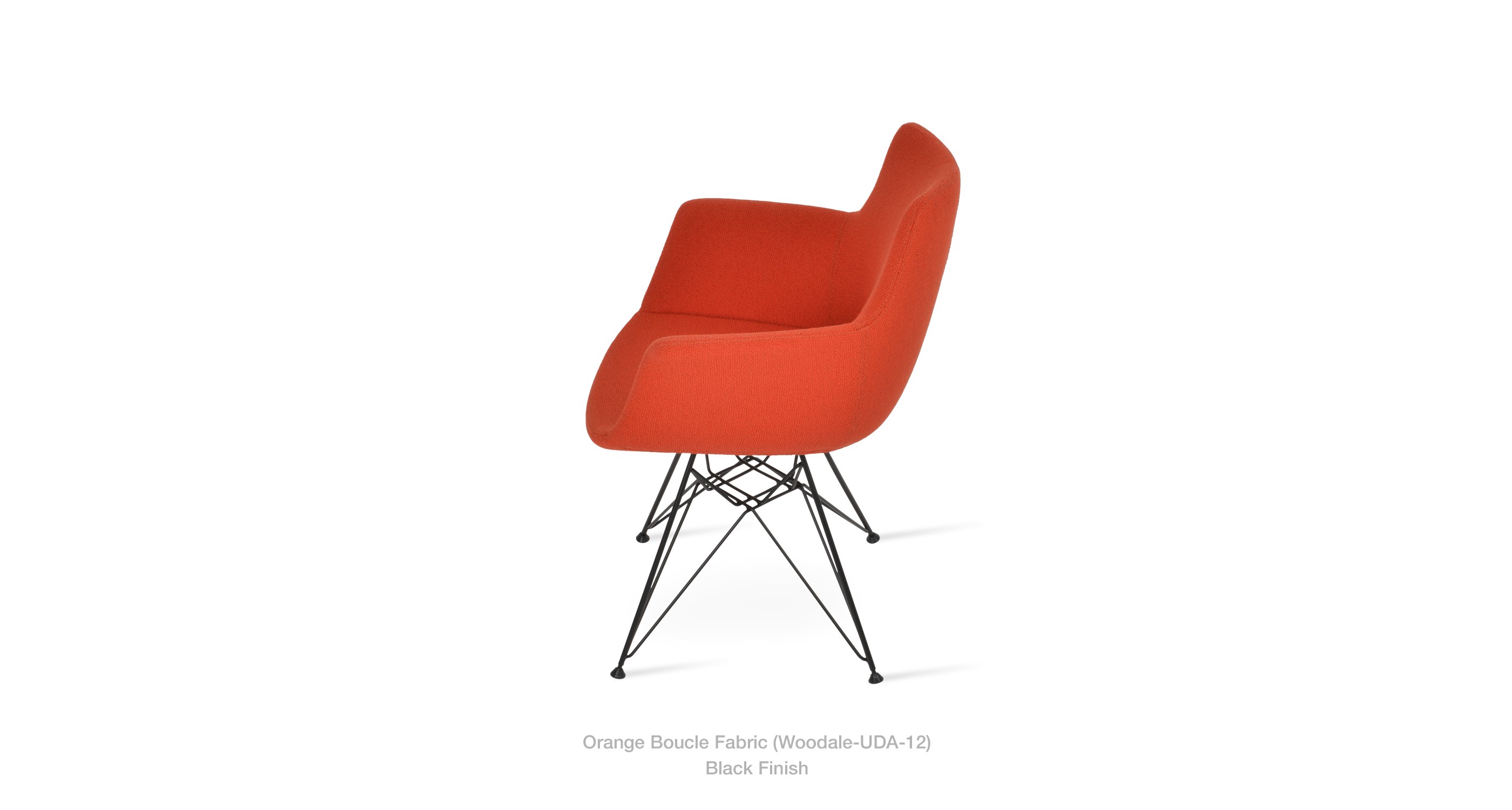 orange boucle - black