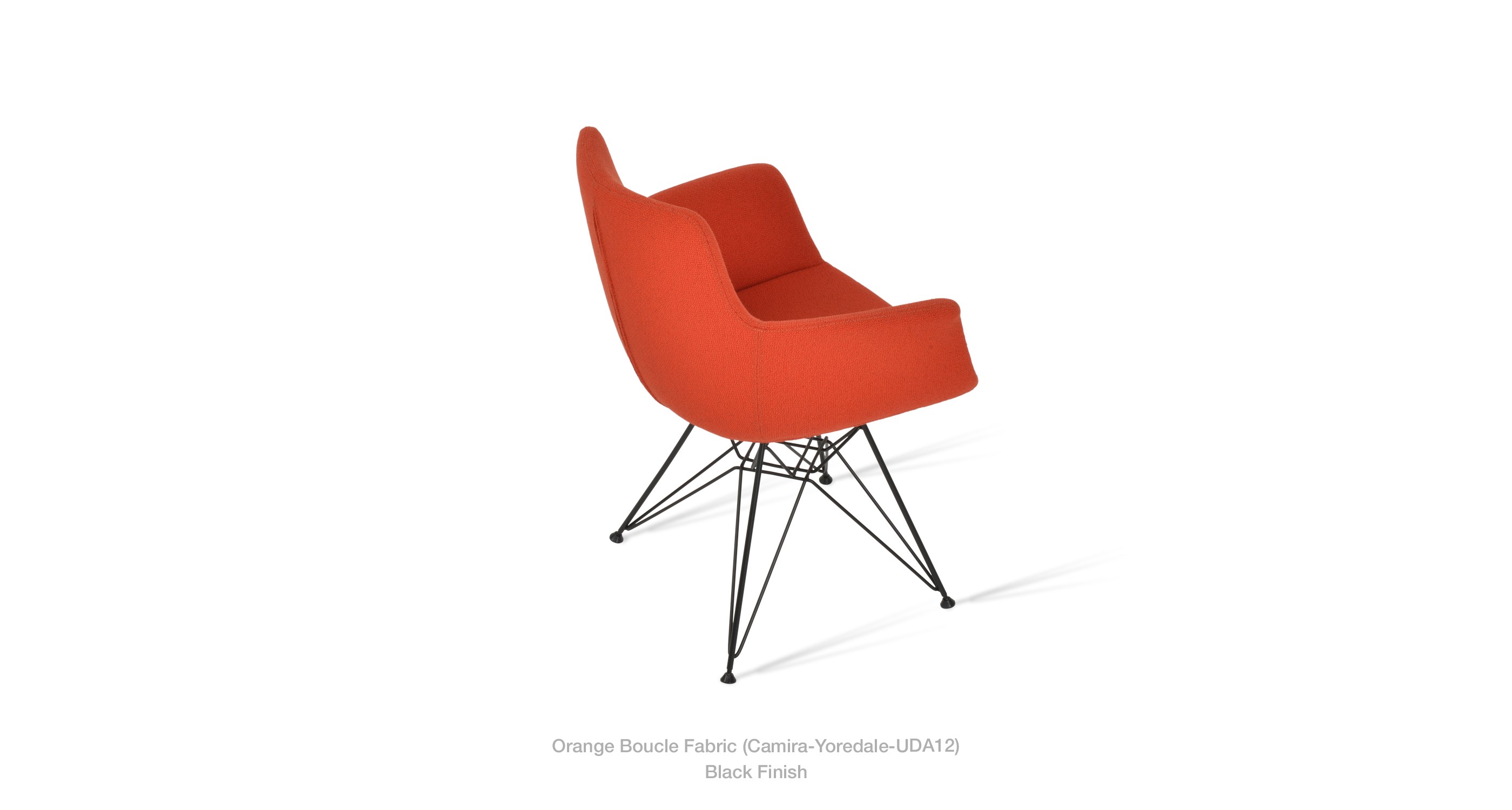orange boucle - black