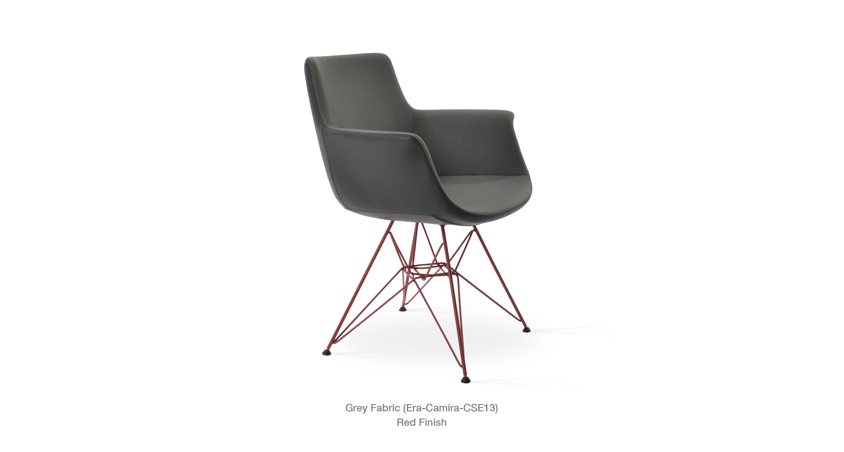 grey fabric - red