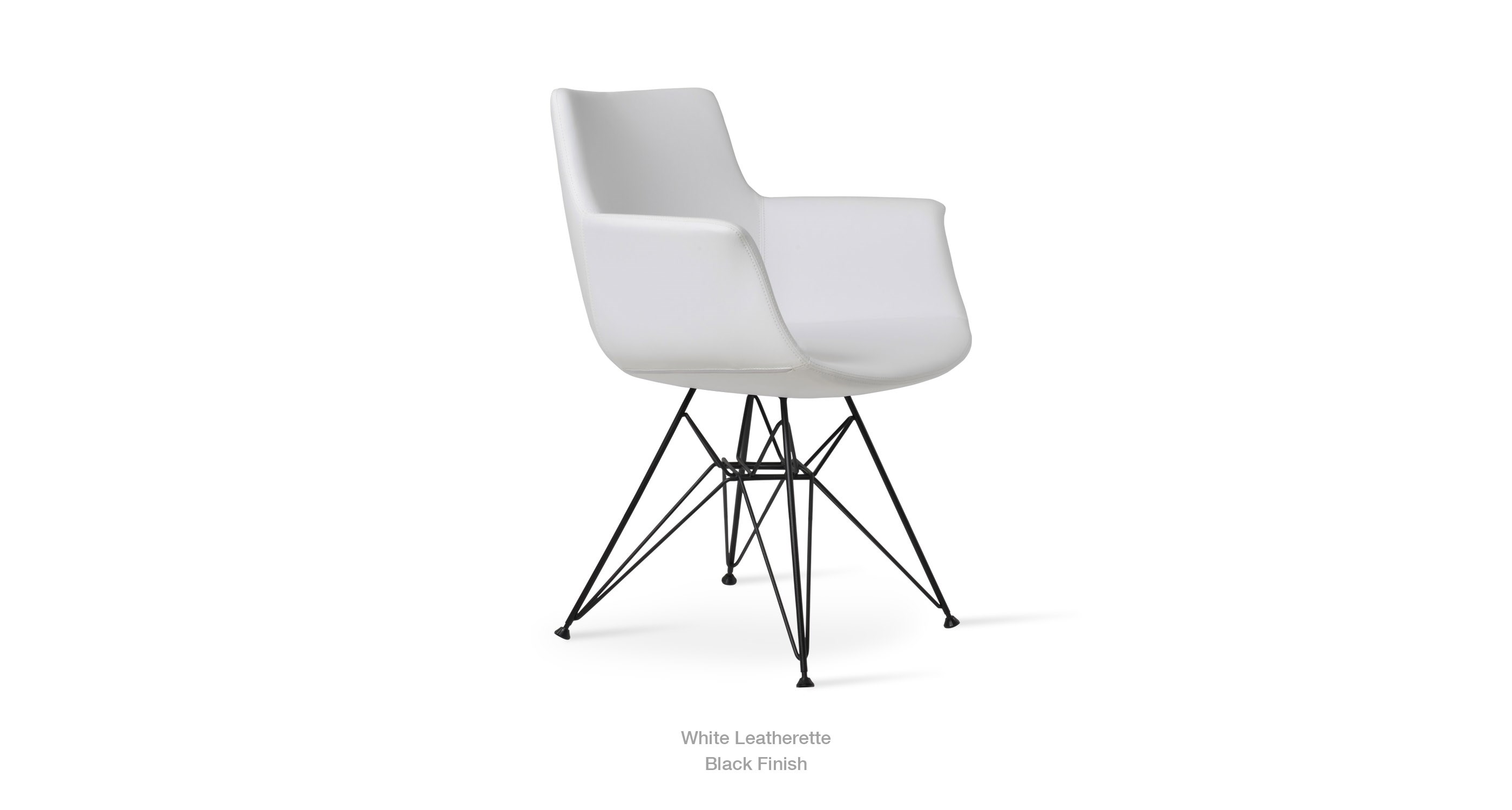 white leatherette - black