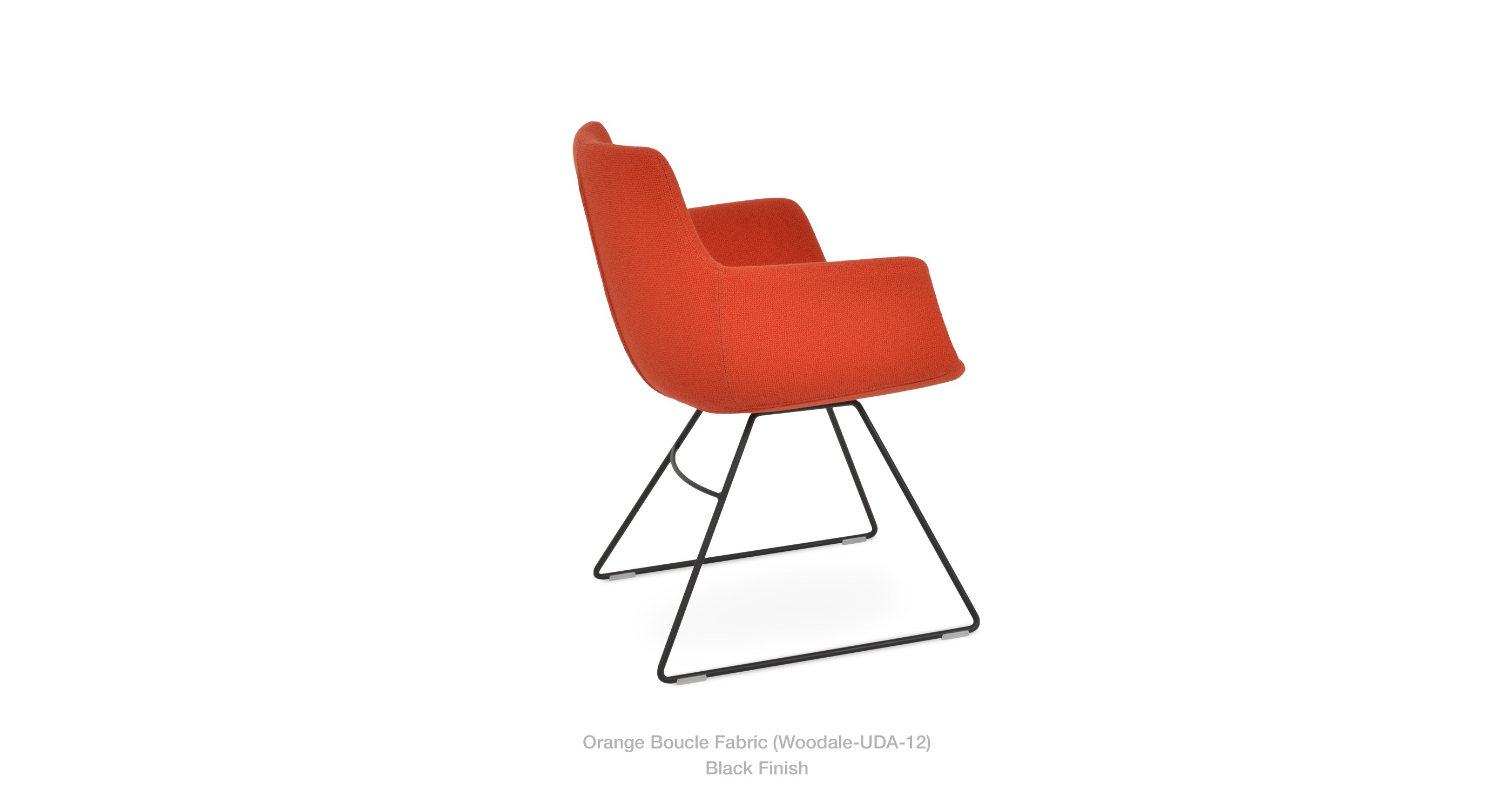orange boucle - black