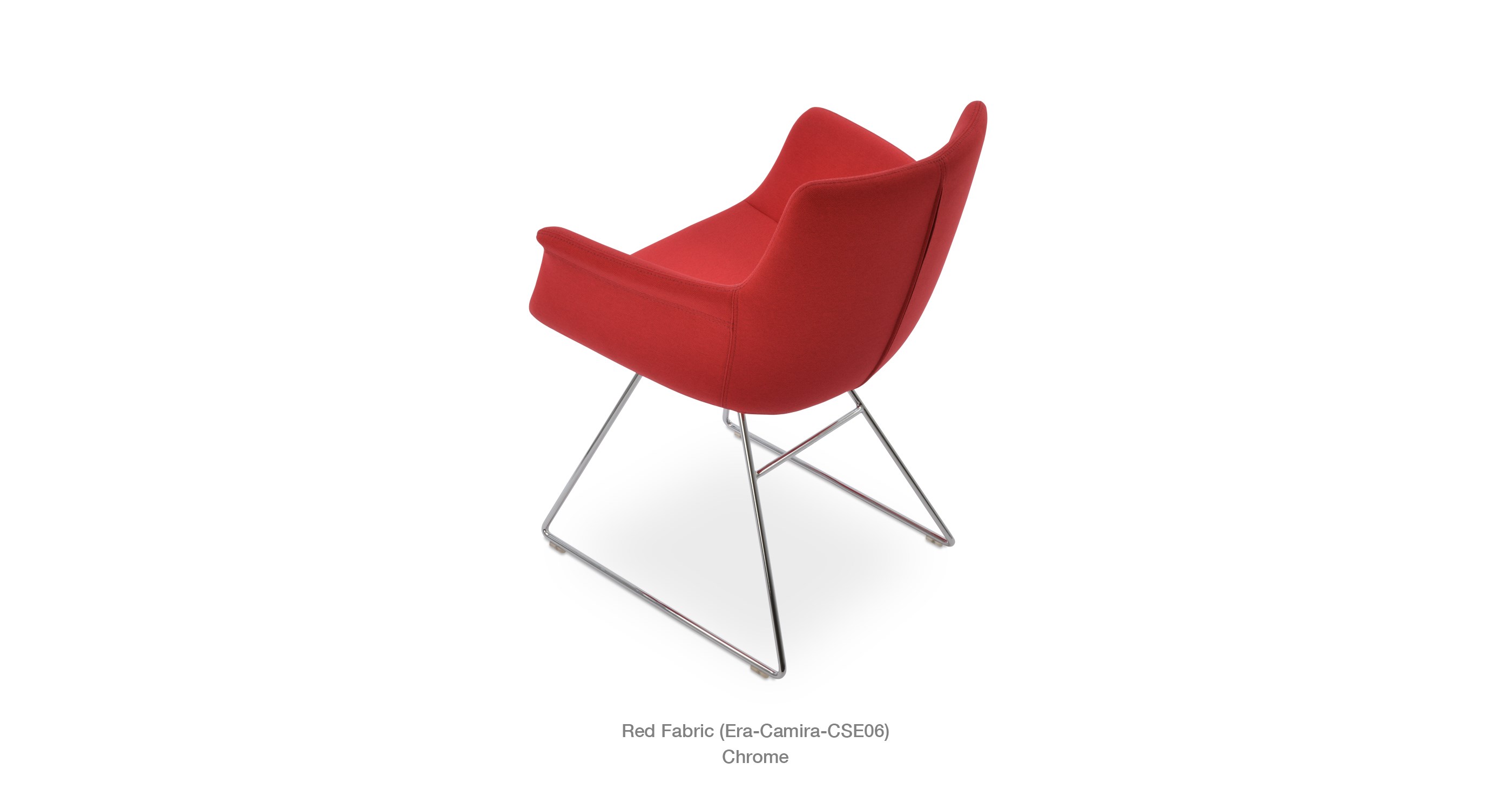 red fabric - chrome